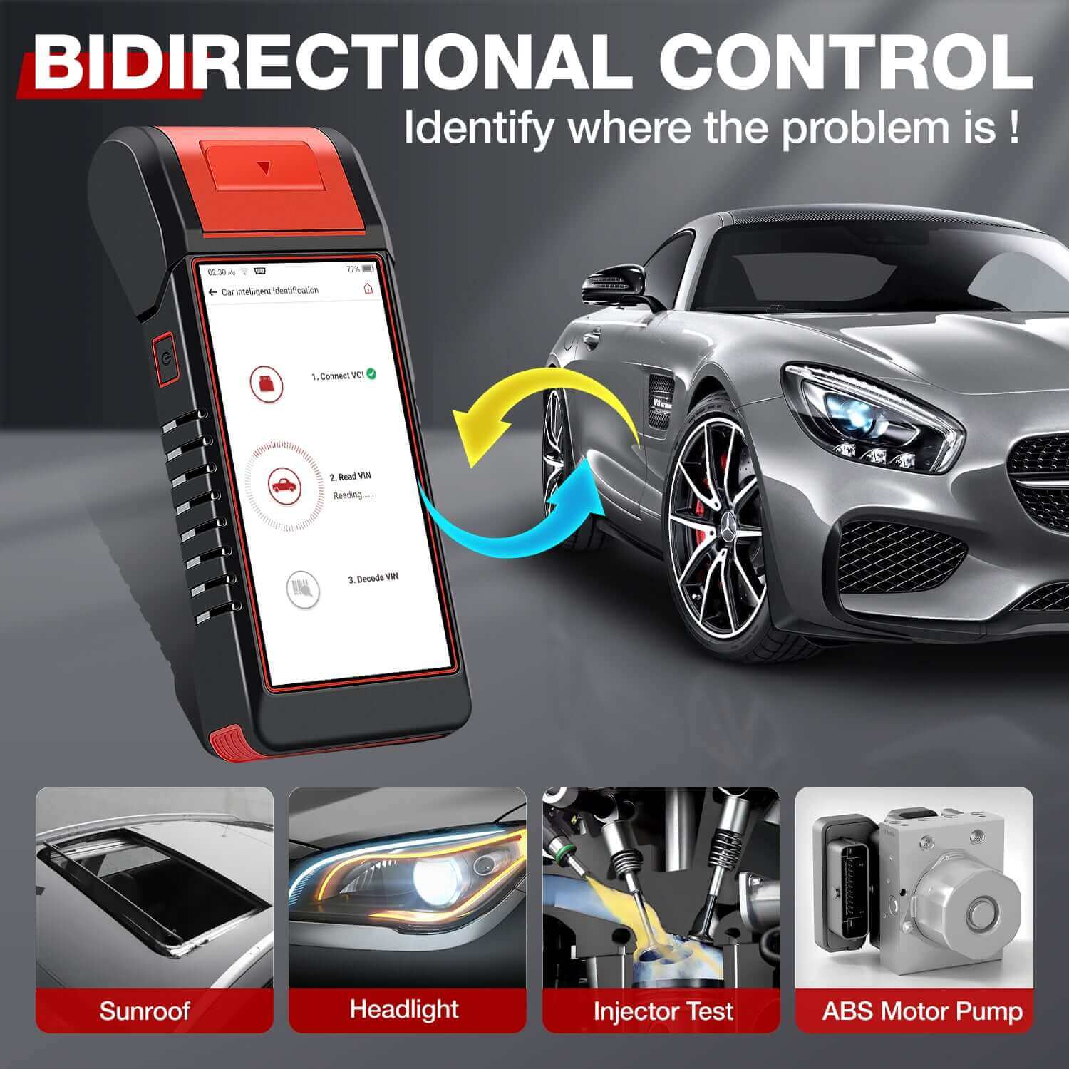 KINGBOLEN K6 PRO Automotive Battery Tester & TPMS Diagnostic Scanner with Printer | Free 2-Year Updates | K7 Upgrade Version | For Car Maintenance & Tire Pressure Monitoring