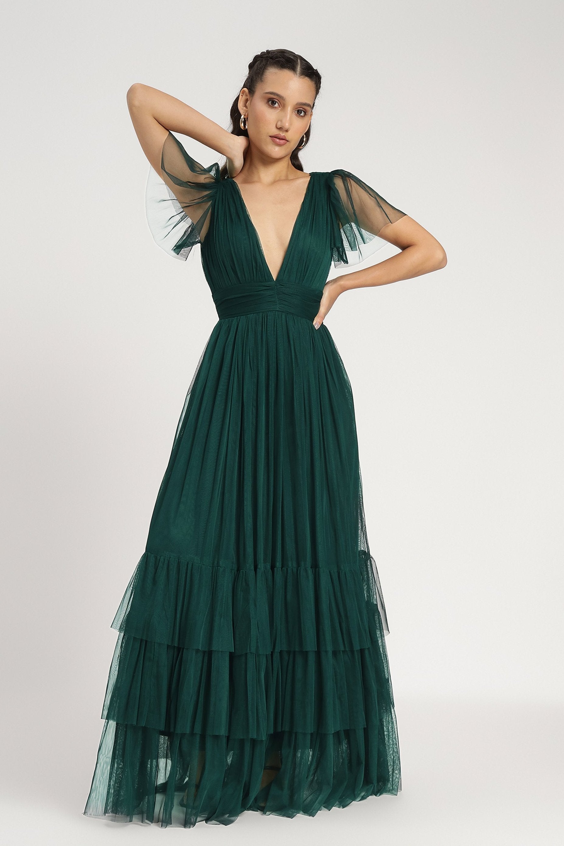 Madison Maxi Dress in Forest Green - Elegant Long Flowy Dress for Women | Perfect for Summer, Beach, Weddings & Casual Outings