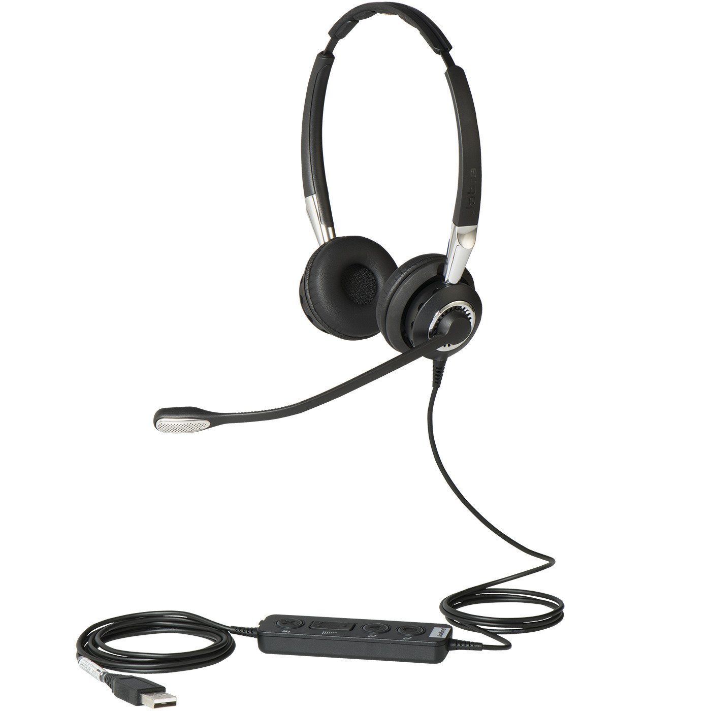 Jabra 2400 II USB Duo CC Wired Call Center Headset with Noise Cancelling Microphone - Softphone Compatible, UC Optimized for Clear Business Communications (Ideal for Call Centers, Remote Work & Customer Service)