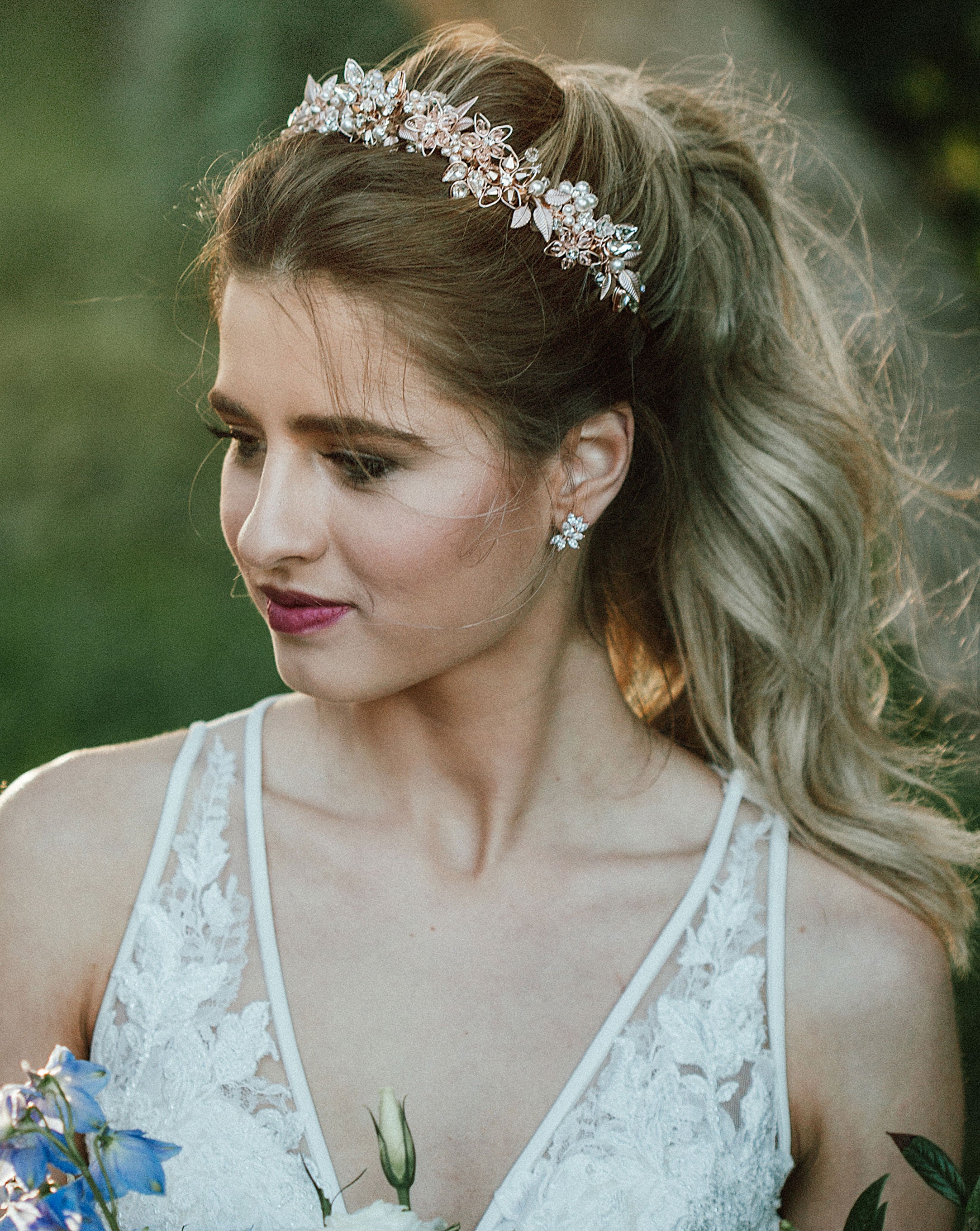 Elegant Twilight Crystal Stud Bridal Earrings by Stephanie Browne – Perfect for Weddings, Prom, and Special Occasions