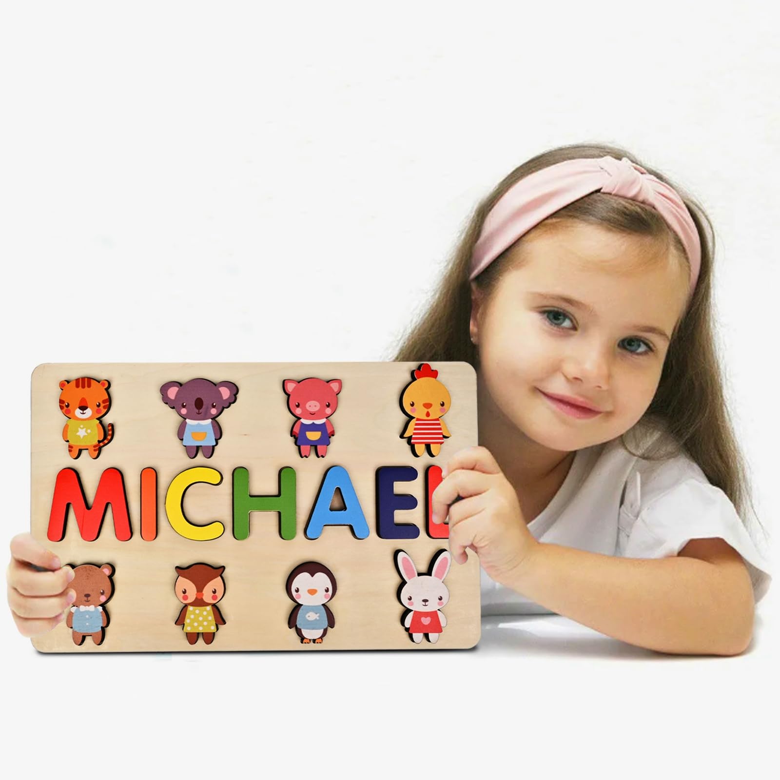 Customized Wooden Name Puzzles for Kids - Handmade Personalized Baby & Toddler Learning Toys - Unique Birthday Gifts for Boys & Girls - Perfect for Early Education, Nursery Decor & Playroom Activities