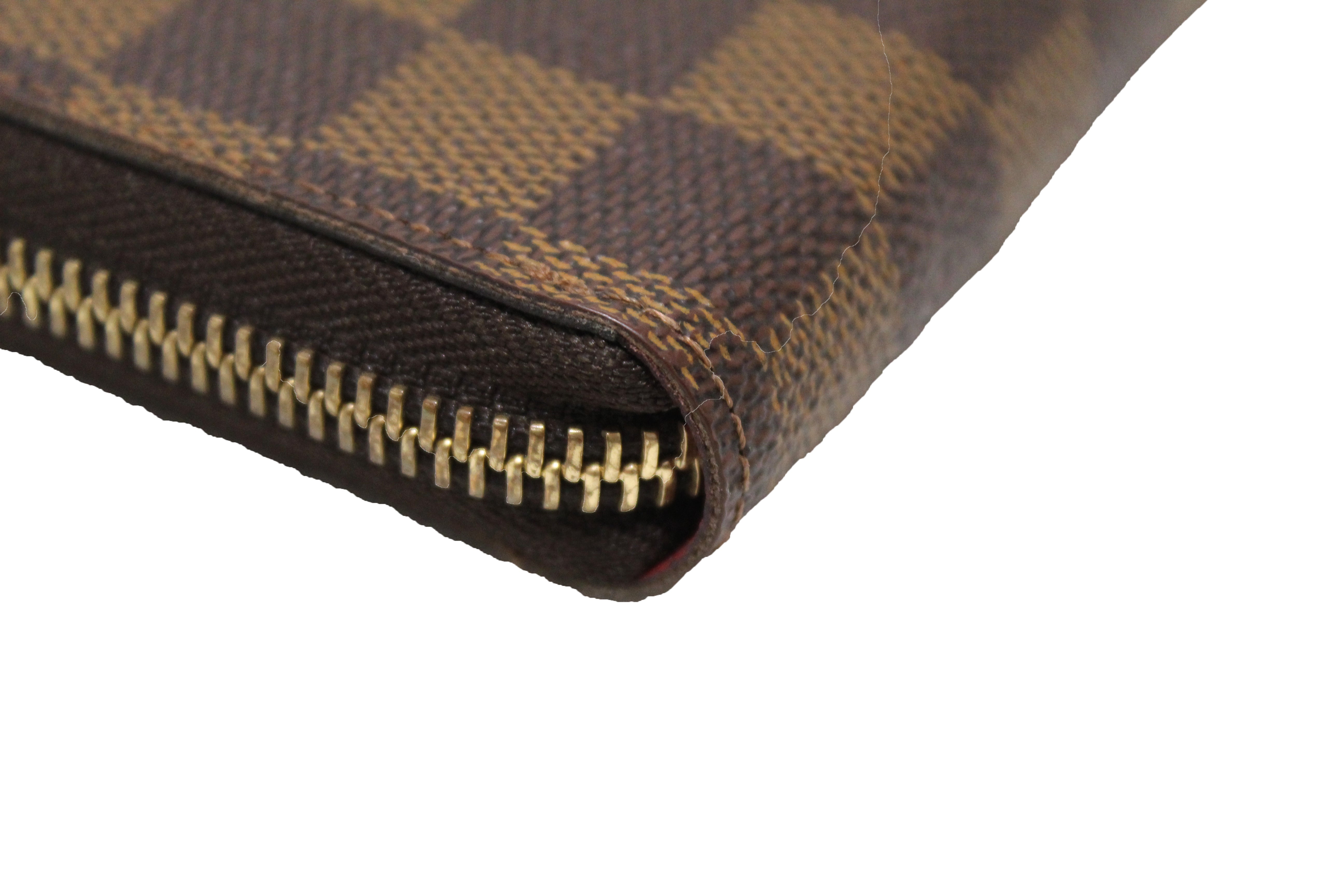 Authentic Louis Vuitton Damier Ebene Canvas Clemence Zippy Wallet for Women - Luxury Designer Compact Zip Around Wallet - Perfect for Everyday Use, Travel & Gift Giving