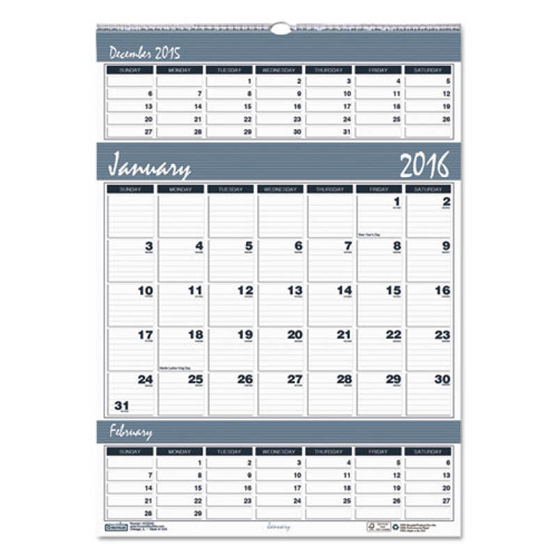 Bar Harbor Wirebound Three Months Per Page Wall Calendar 2024-2026 | Monthly Planner for Home, Office & School Organization | Perfect for Scheduling, Goal Tracking & Holiday Planning