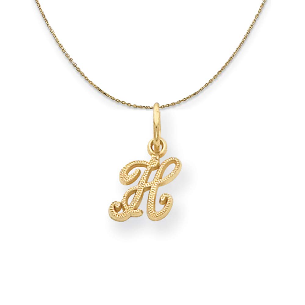 14k Yellow Gold Initial H Necklace - Elegant Gift for Her