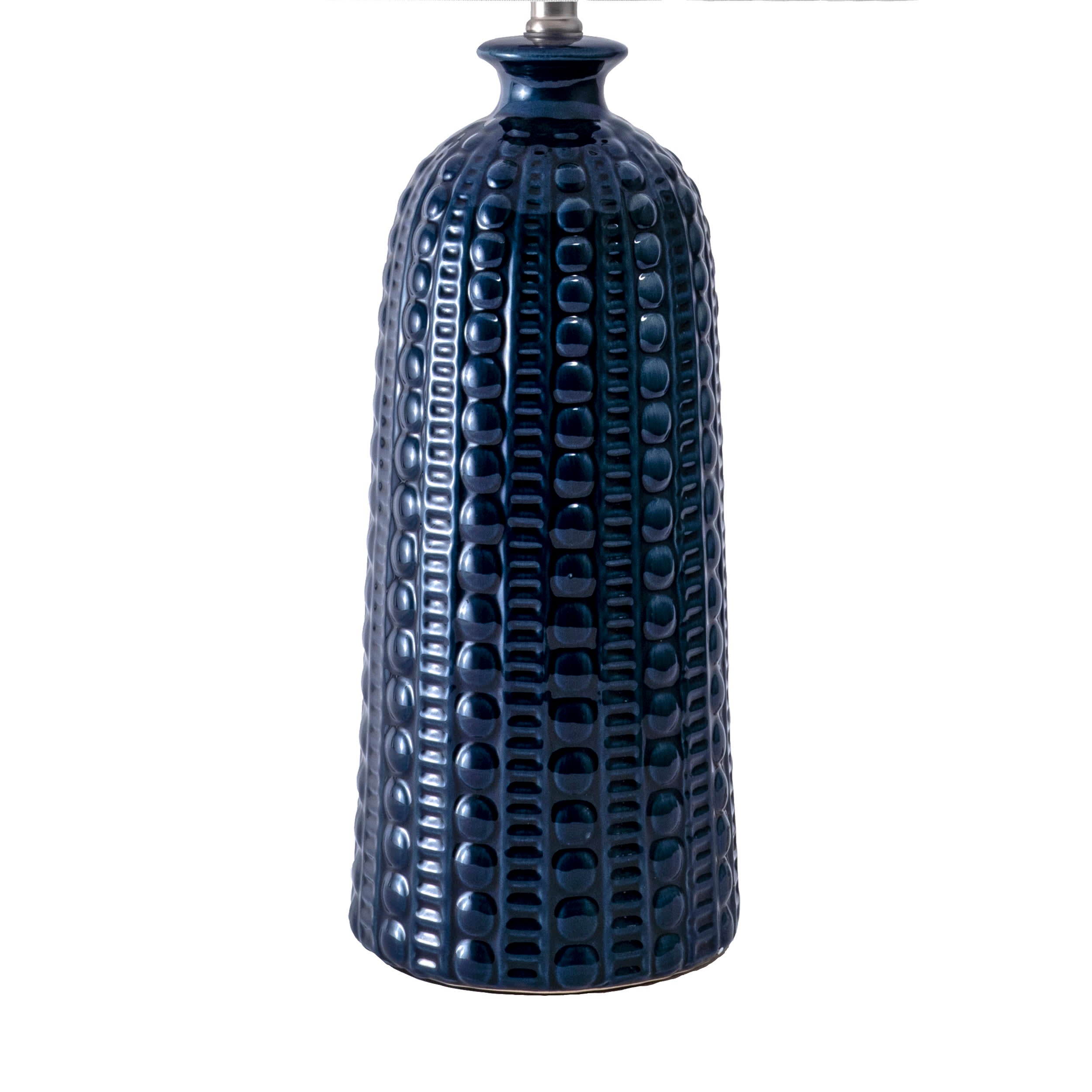 30 Inch Polona Ceramic Table Lamp Navy Blue - Modern Home Decor for Living Room, Bedroom & Office Lighting