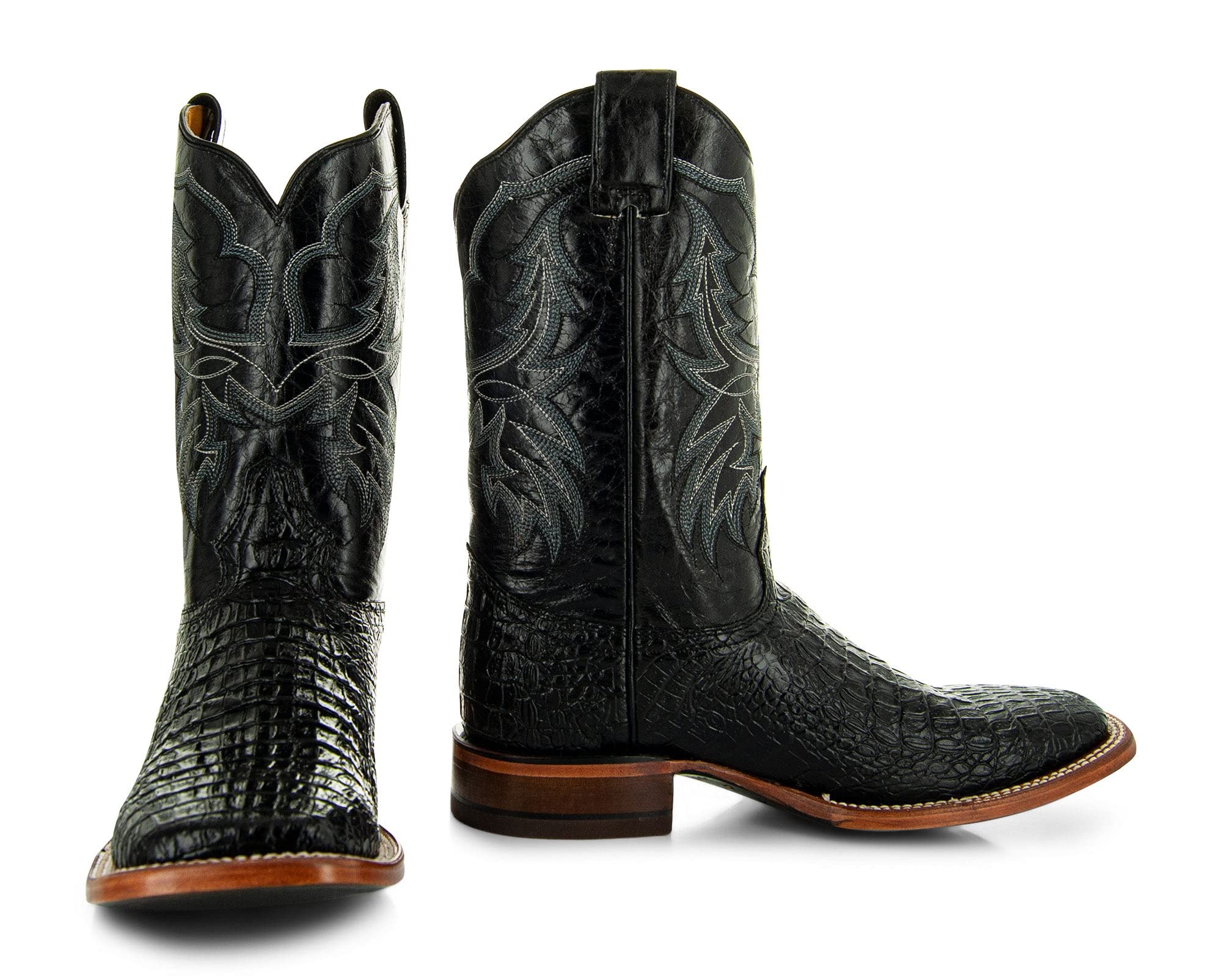 Soto Boots Men's Caiman Belly Print Cowboy Boots H4001 - Genuine Leather Western Boots for Men, Comfortable & Durable - Perfect for Rodeo, Country Dancing & Western Fashion