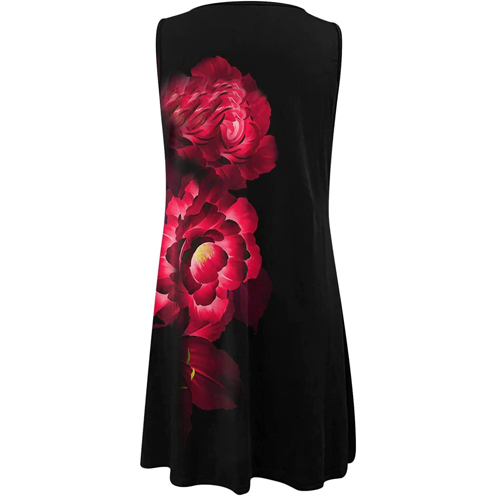 Women's Summer Dresses 2022 - Casual Floral Printed Sleeveless Tank Dress with Hollow Out Design (Sizes S-2XL) | Perfect for Beach Vacations, Outdoor Parties & Summer Getaways