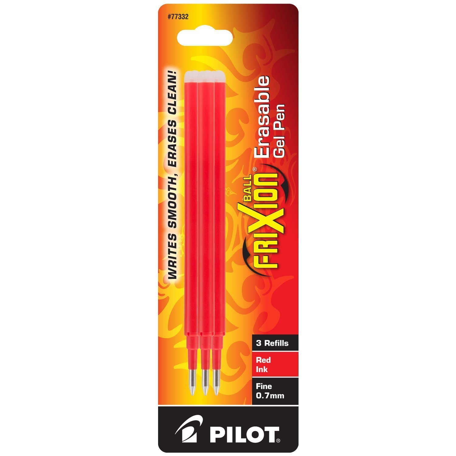 Pilot FriXion Ball 0.7mm Fine Point Gel Ink Refills - 3 Pack Red Erasable Pen Refills for Smooth Writing | Ideal for School, Office & Note-Taking