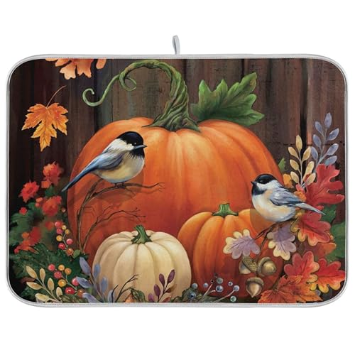 Pumpkin Maple Leaves Birds