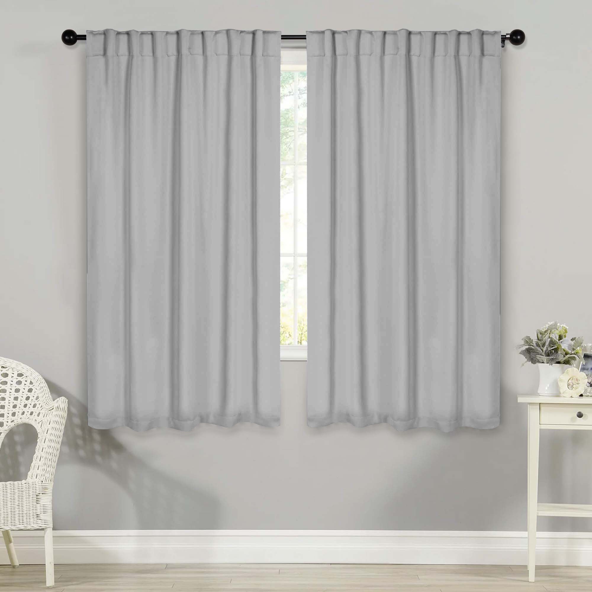 Premium Blackout Curtains for Bedroom - Solid Room Darkening Window Drapes with Back Tabs (Set of 2 Panels) - Perfect for Home Theater, Nursery & Light Sleepers