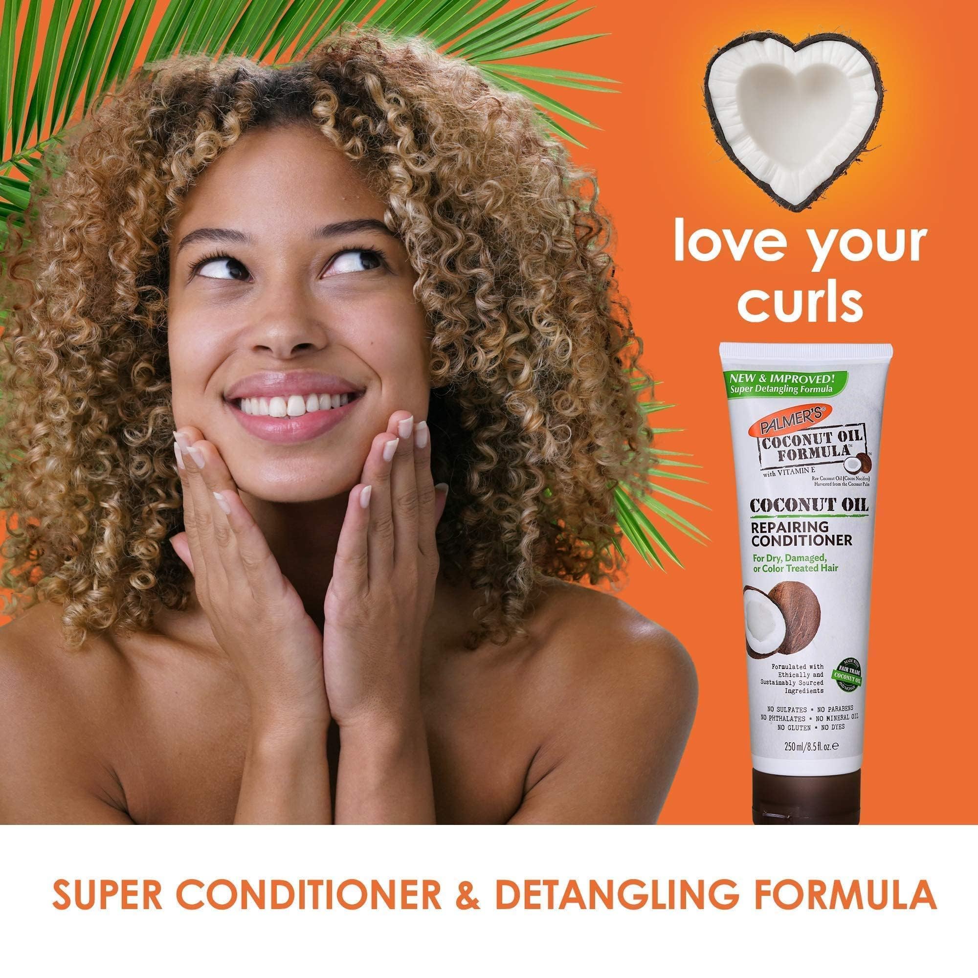 Palmers Coconut Oil & Vitamin E Deep Repairing Hair Conditioner for Dry, Damaged Hair - 8.5 Oz (2 Pack) | Hydrating Moisturizer for Curly, Natural, Color-Treated Hair | Salon Quality Hair Care Treatment