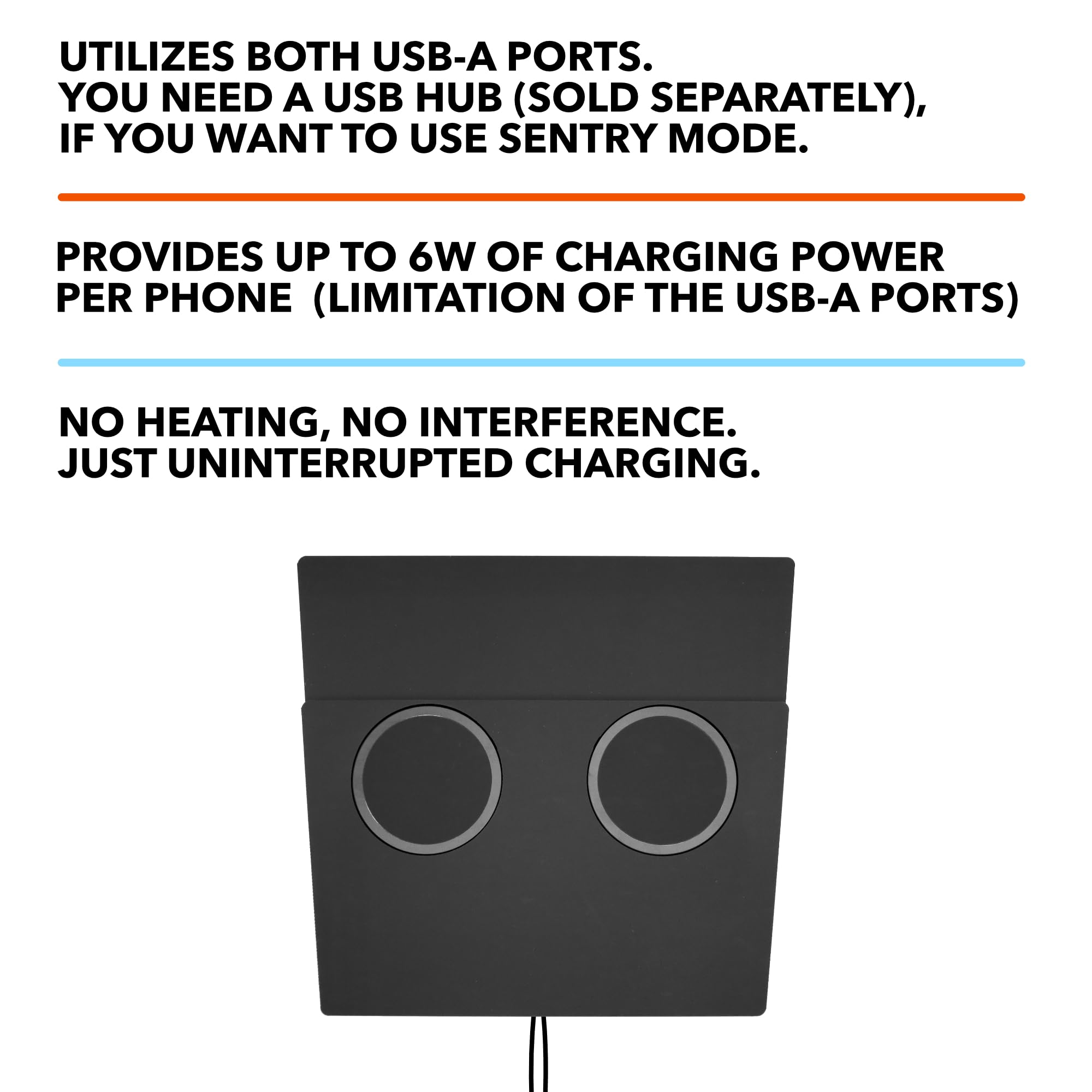 Dual Wireless Phone Charger for Tesla Model 3 & Model Y (2017-2020) - Fast Qi Charging Pad Compatible with iPhone 16 Pro Max, Android Phones & MagSafe Cases - Perfect for Road Trips & Daily Commuting