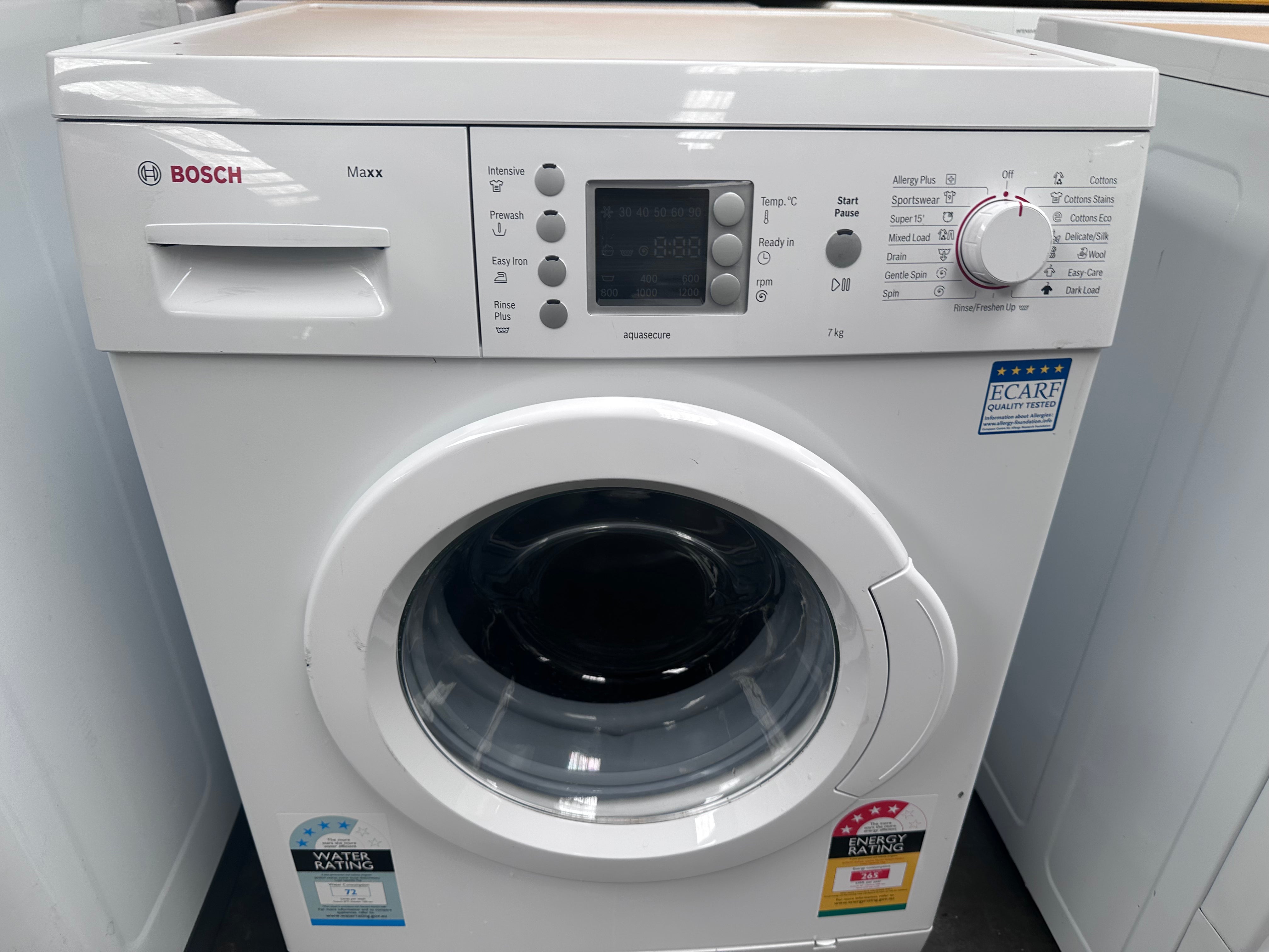 Refurbished Bosch 7kg Front Load Washing Machine - Made in Europe | Energy Efficient & Quiet Laundry Appliance for Apartments & Small Homes