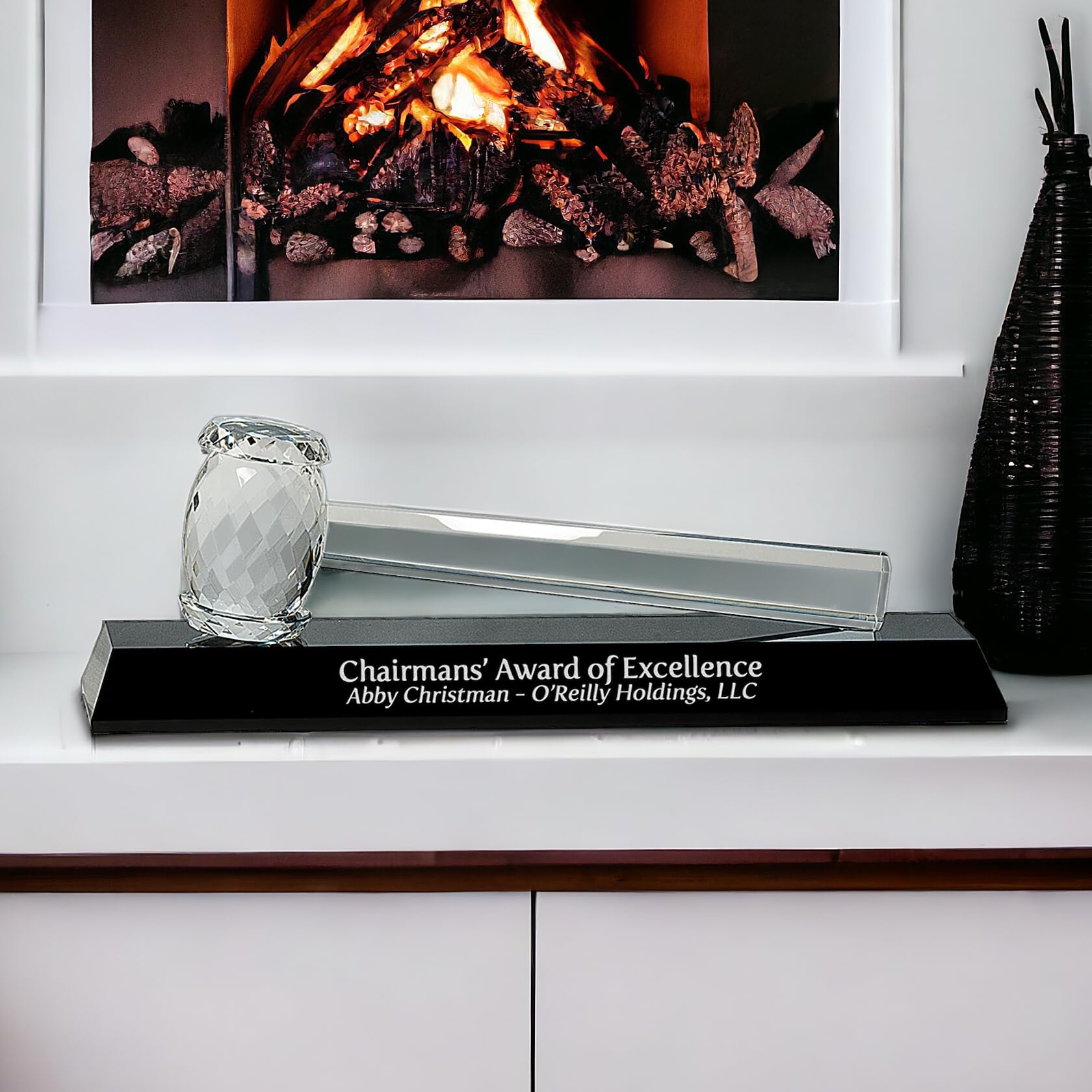 Custom Engraved Crystal Gavel - Personalized Judge Hammer for Courtroom, Wedding, Auction & Awards Ceremony - Free Laser Engraving Included