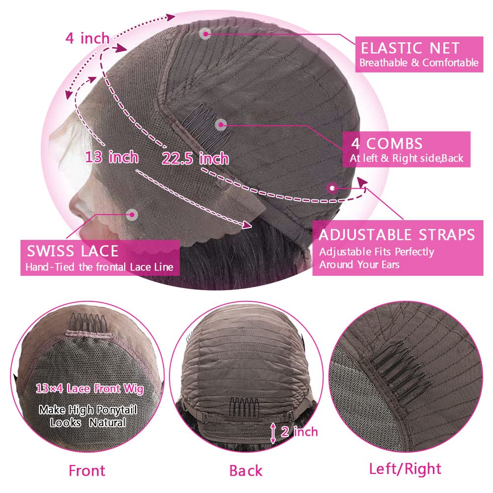 30 Inch 13x4 Straight Human Hair Lace Front Wig for Black Women - Pre Plucked Natural Hairline with Baby Hair - Transparent HD Lace Wig for Daily Wear, Parties & Special Occasions