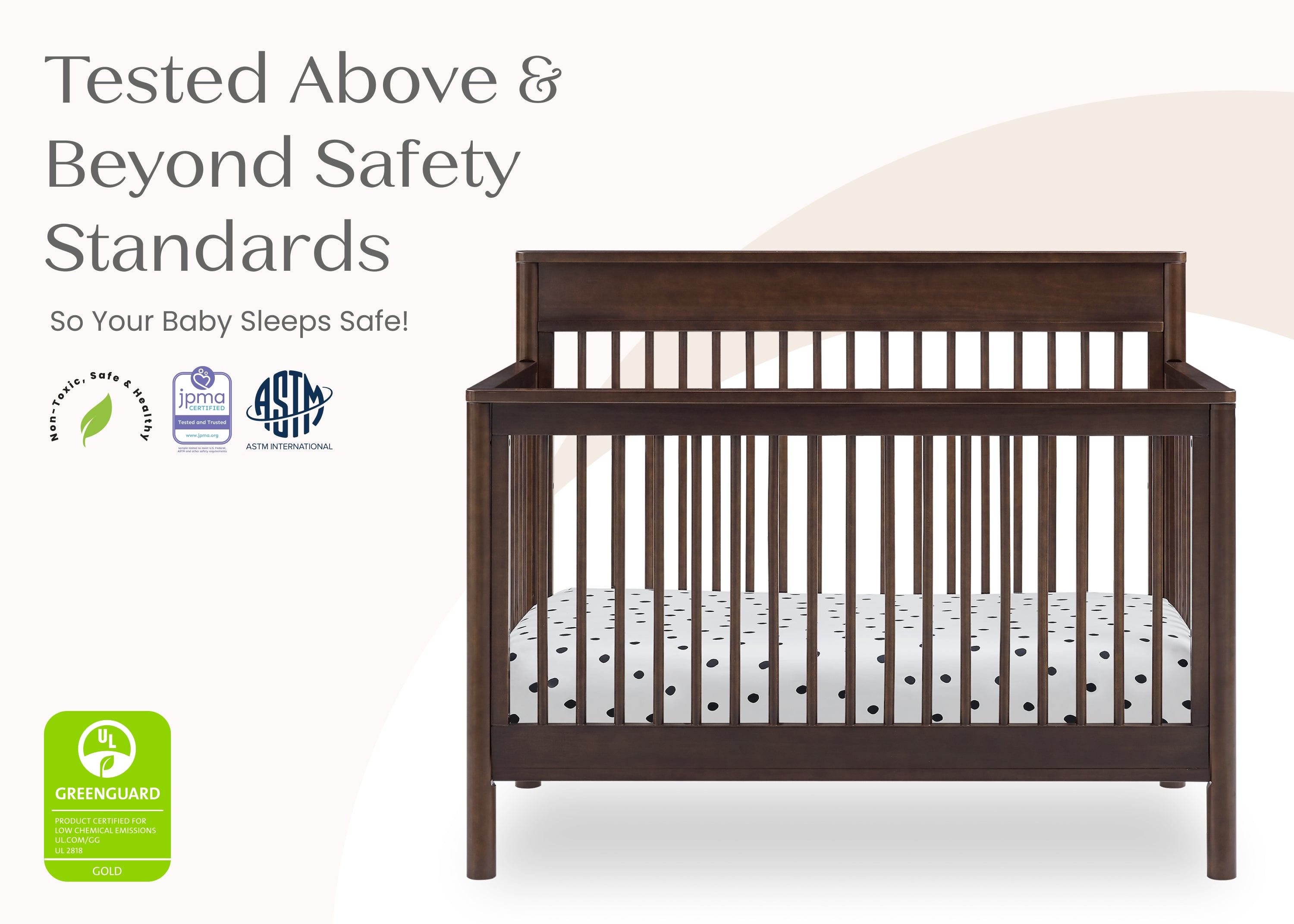 Remy 6-in-1 Convertible Baby Crib - Toddler Bed, Daybed & Full-Size Bed - Safe & Durable Nursery Furniture for Newborns to Teens - Perfect for Bedrooms, Daycare & Guest Rooms