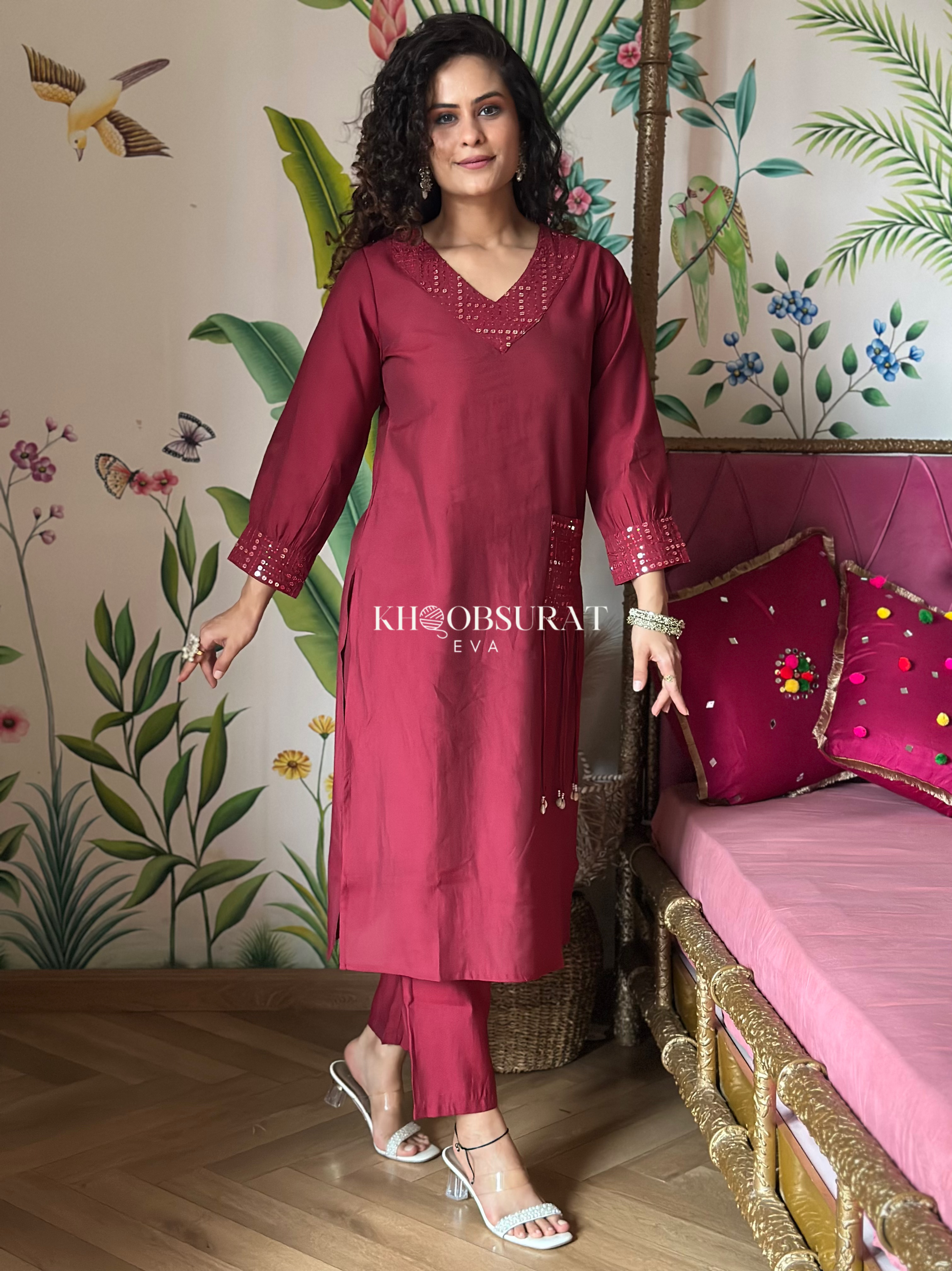 Stylish Red Kurta Set for Women | Traditional Indian Ethnic Wear | Perfect for Festivals, Weddings & Special Occasions