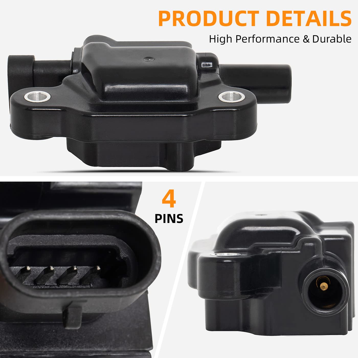 New Ignition Coil Set - Compatible With Buick LaCrosse, GMC Rainier, Hummer H3T/H3, Pontiac GTO V8 - Replaces OEM 12570616, 12611424, UF413 - Perfect for Engine Performance & Smooth Driving