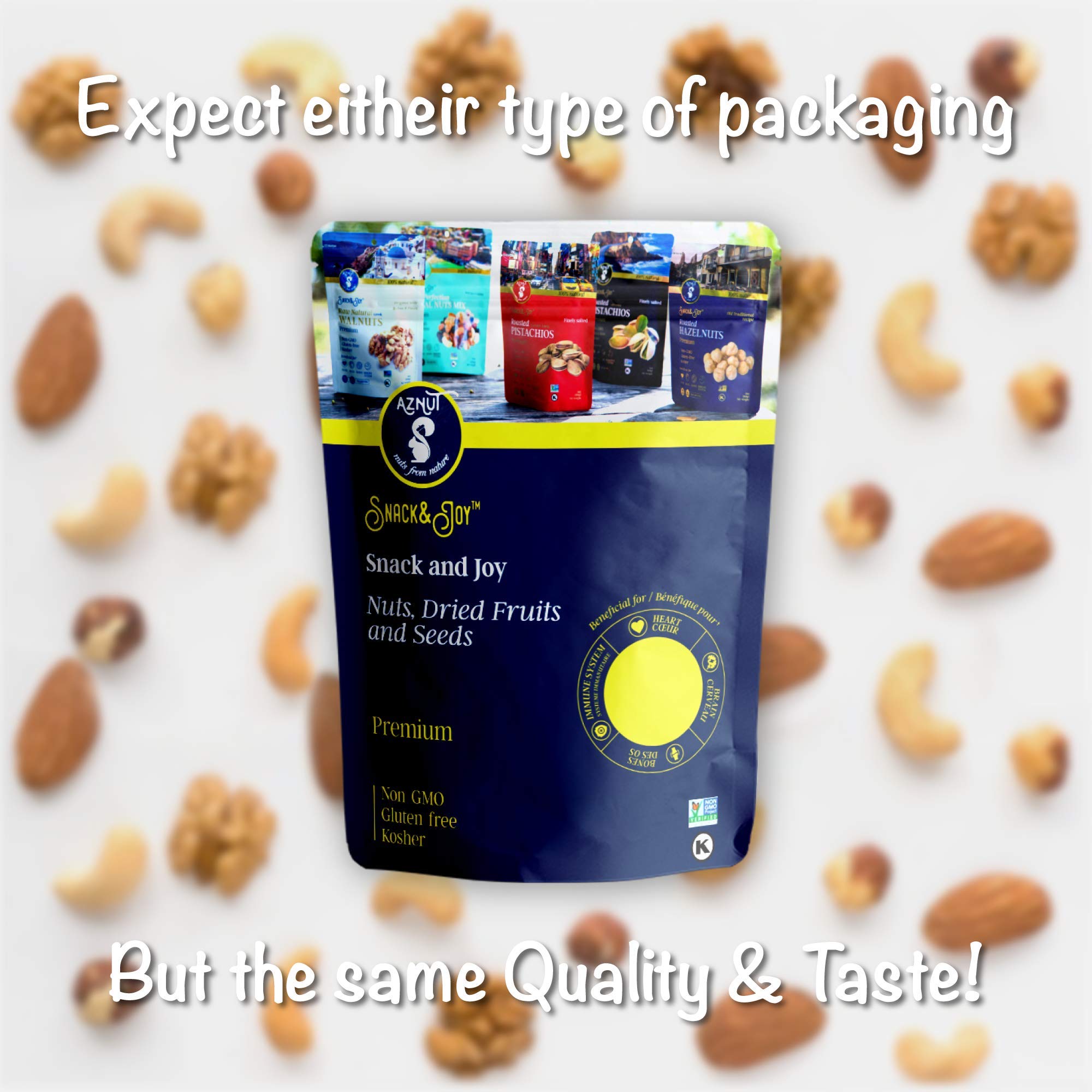 AZNUT Premium Roasted Unsalted Hazelnuts 3 LB - 100% Natural Non-GMO, Kosher Certified, No Salt, No Oil, Gluten Free, Keto-Friendly Snacks in Resealable Bag | Perfect for Baking, Healthy Snacking & Keto Diet