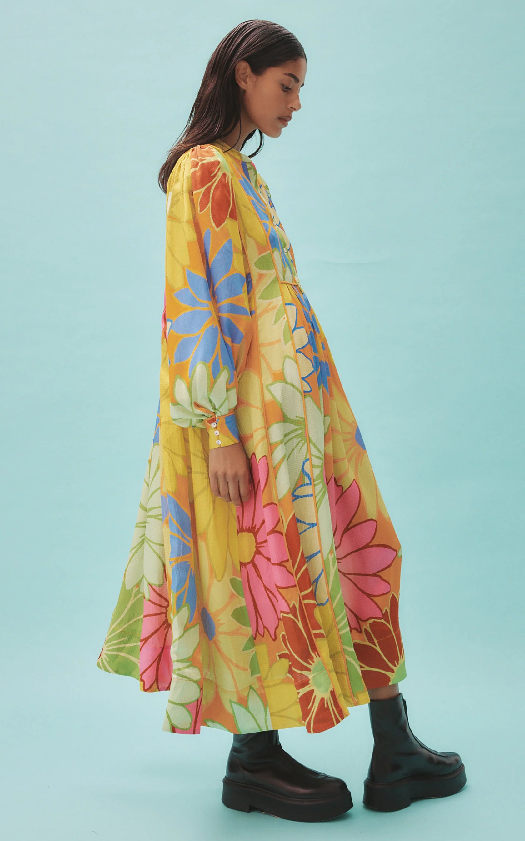 FLORENTINA MIDI DRESS - Women's Floral Summer Dress with Short Sleeves, A-Line Cut, Comfortable & Stylish - Perfect for Beach Vacations, Date Nights & Summer Parties