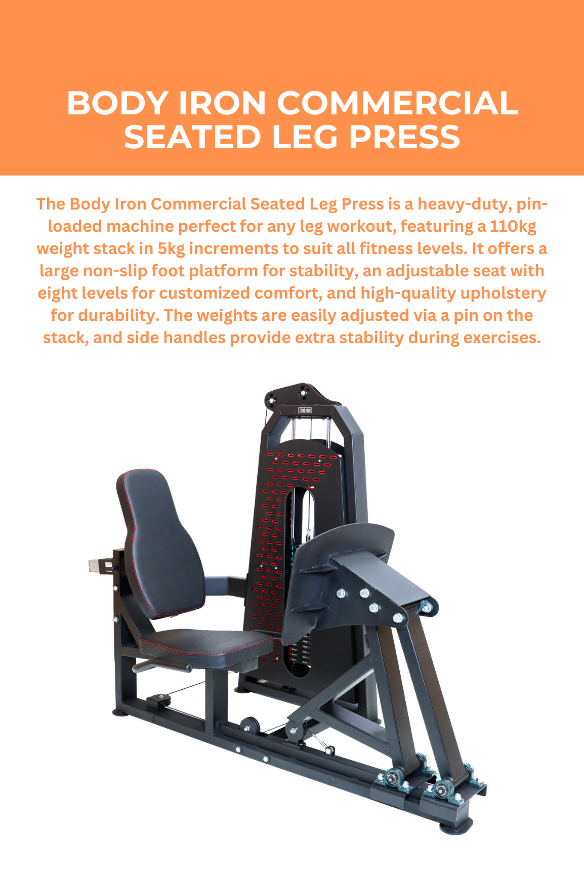 Commercial Seated Leg Press Machine - Heavy Duty Gym Equipment for Strength Training & Leg Workouts - Perfect for Home Gyms & Fitness Centers