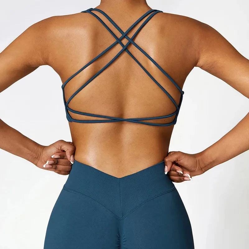 2Pcs Women's Sexy Workout Set - Quick Dry Yoga Suit & V Back Legging Activewear for Gym, Running & Fitness | Comfortable Sports Outfit for Women