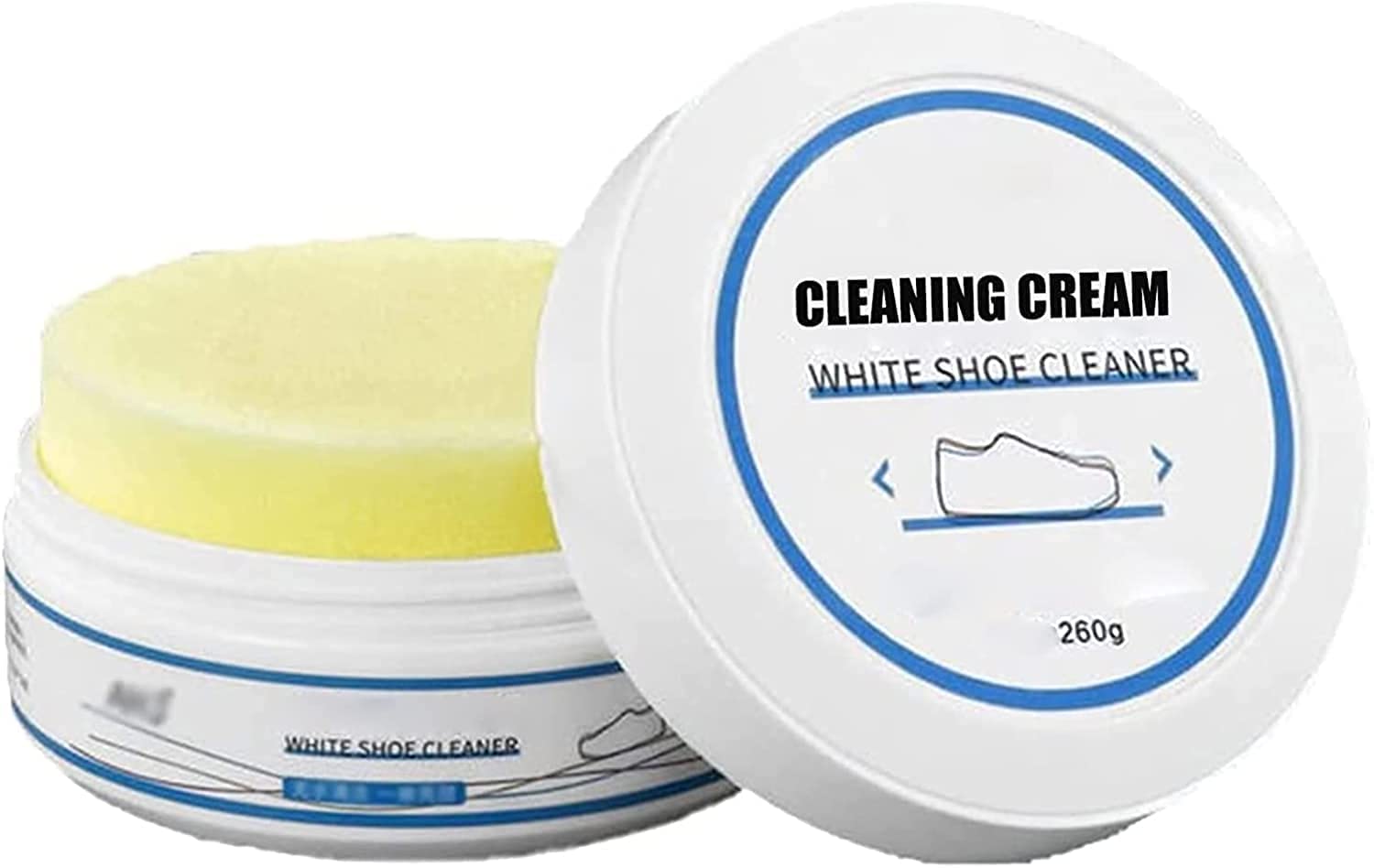 TCCO ENTERPRISE White Shoe Cleaning Cream - 260GM | Powerful Sneaker Stain Remover for Leather, Sports Shoes & Bags | Fast Whitening & Anti-Yellowing Formula | Perfect for Car Interiors & Tennis Shoes | Easy-to-Use Shoe Care Solution for Everyday Cleaning & Maintenance