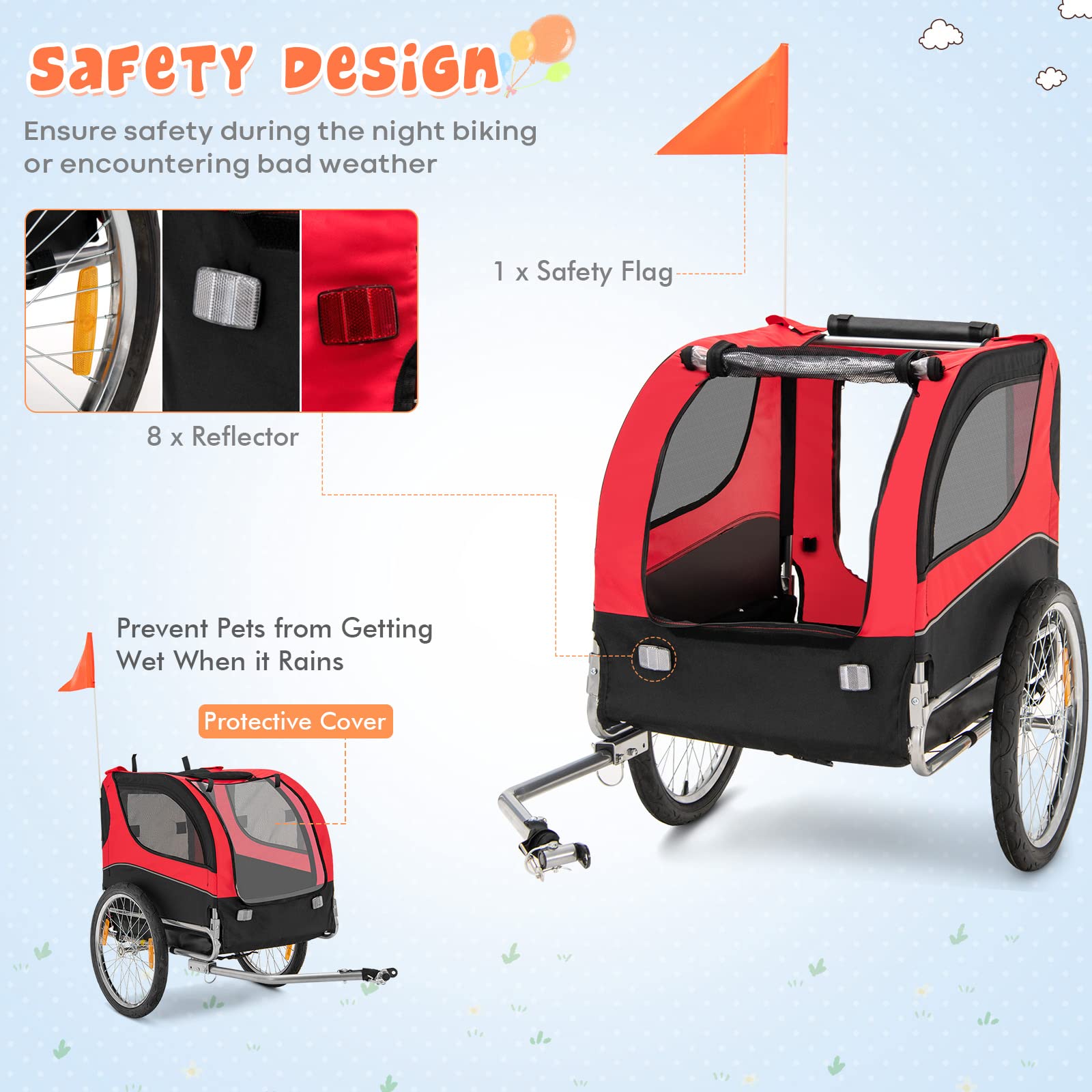 Giantex Dog Bike Trailer for Small & Medium Dogs - 20