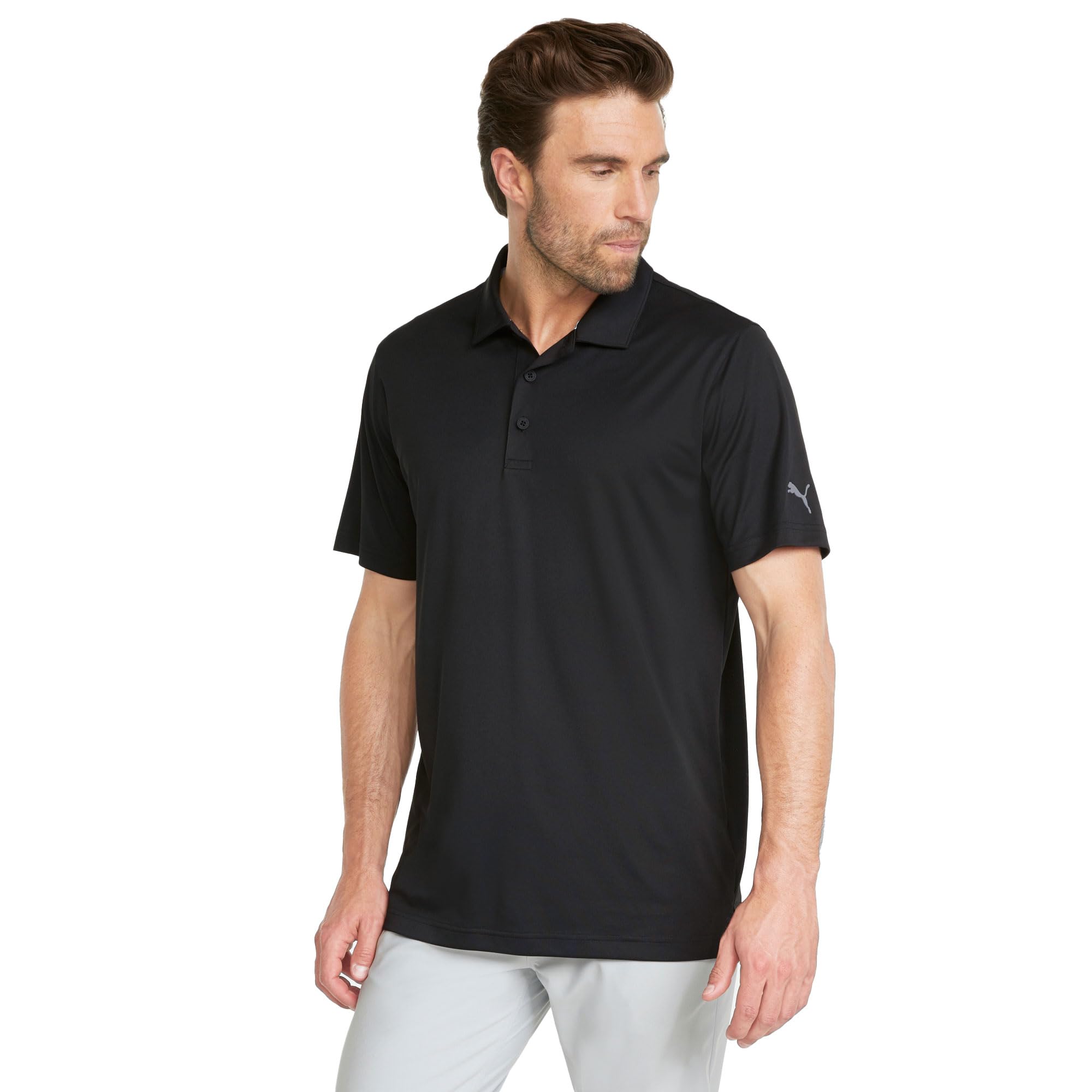 **Puma Men's Gamer Golf Polo Shirt - Moisture-Wicking, Comfort Fit, Black (Size L) - Perfect for Golf Tournaments & Casual Wear**