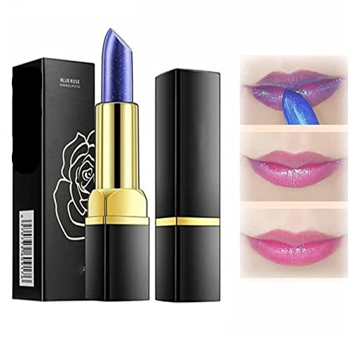 Magic Temperature Changing Lipstick - Blue to Pink Color Changing Lipstick, Long-Lasting Moisturizing Lip Gloss for Parties, Date Night & Special Occasions