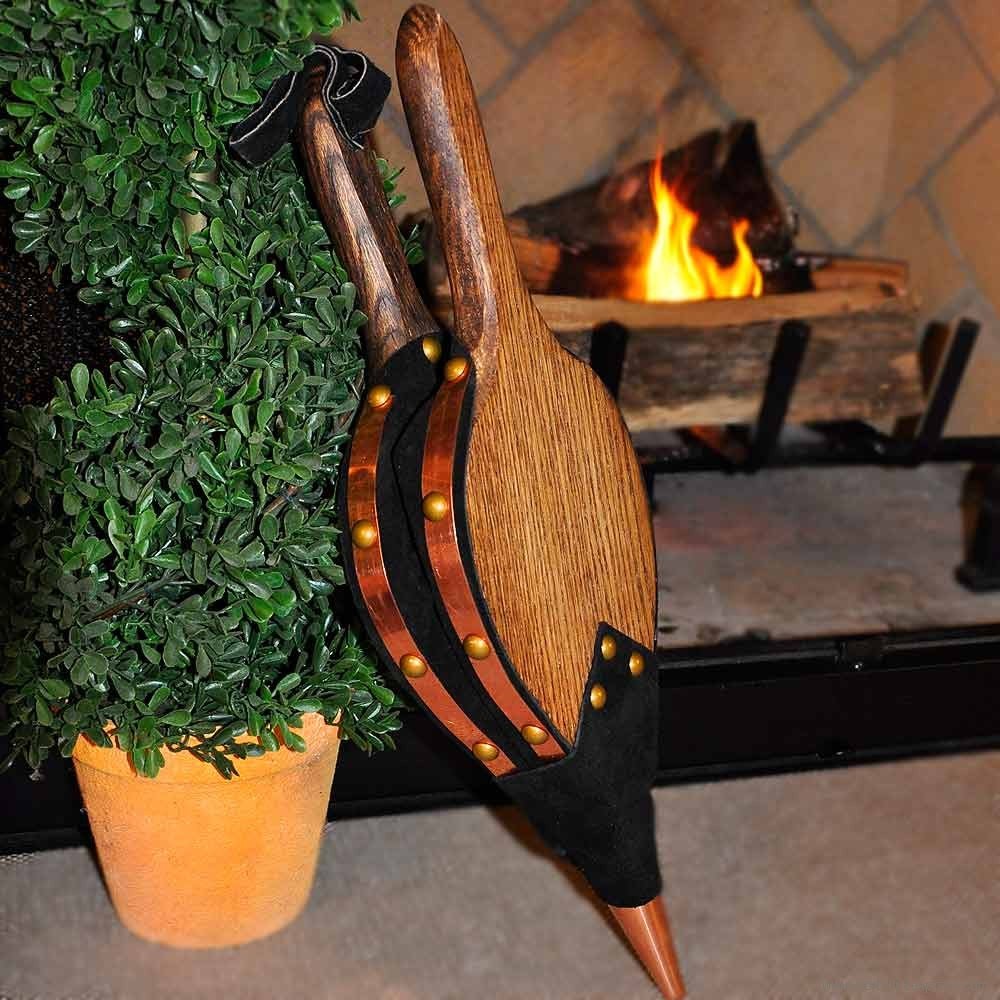 Dark Oak Copper Bellow - Handcrafted Fireplace Bellows for Wood Stoves & Fire Pits - Perfect for Starting Fires & Adding Rustic Charm to Your Home
