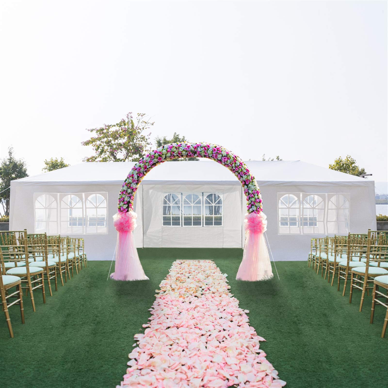 10x30 FT Waterproof Party Tent Canopy with Removable Sidewalls - Heavy Duty PE Cloth for Outdoor Weddings, Camping, BBQ, Backyard Events & Garden Parties