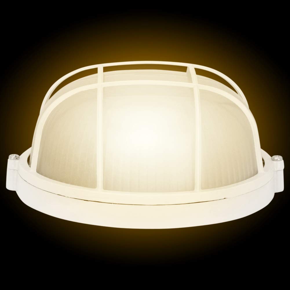 Explosion-Proof Sauna Light - High Temperature Resistant Round Ceiling Lamp for Steam Rooms & Spa | Durable Grid Bulkhead Lighting for Sauna, Bathhouse & Wellness Centers