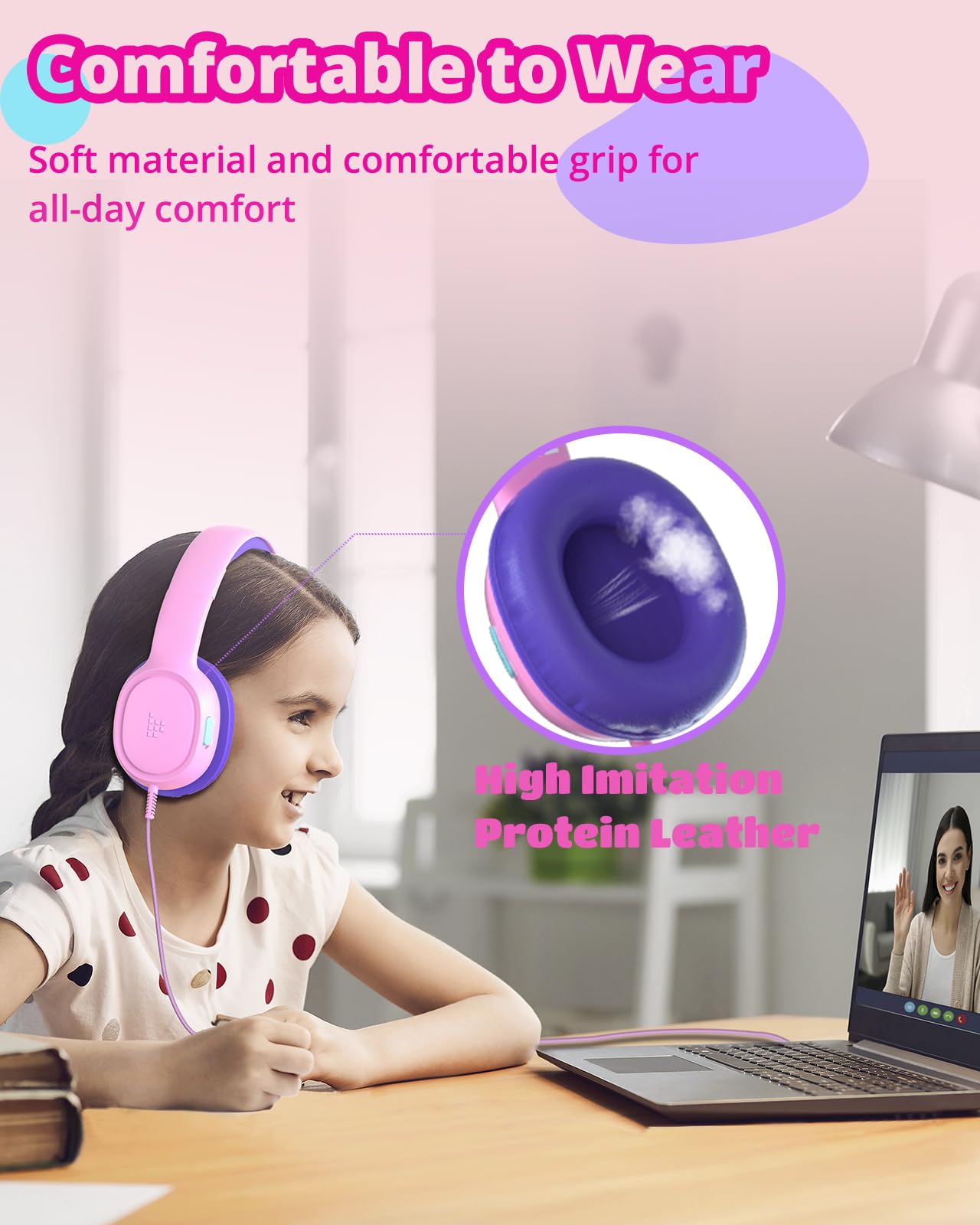 Tronsmart KH01 Kids Headphones - Foldable Over-Ear Safe Volume (85/93dB) HD Stereo Wired Headphones for Boys & Girls with 3.5mm Jack - Perfect for School, Travel, Tablets, Kindle & Online Learning