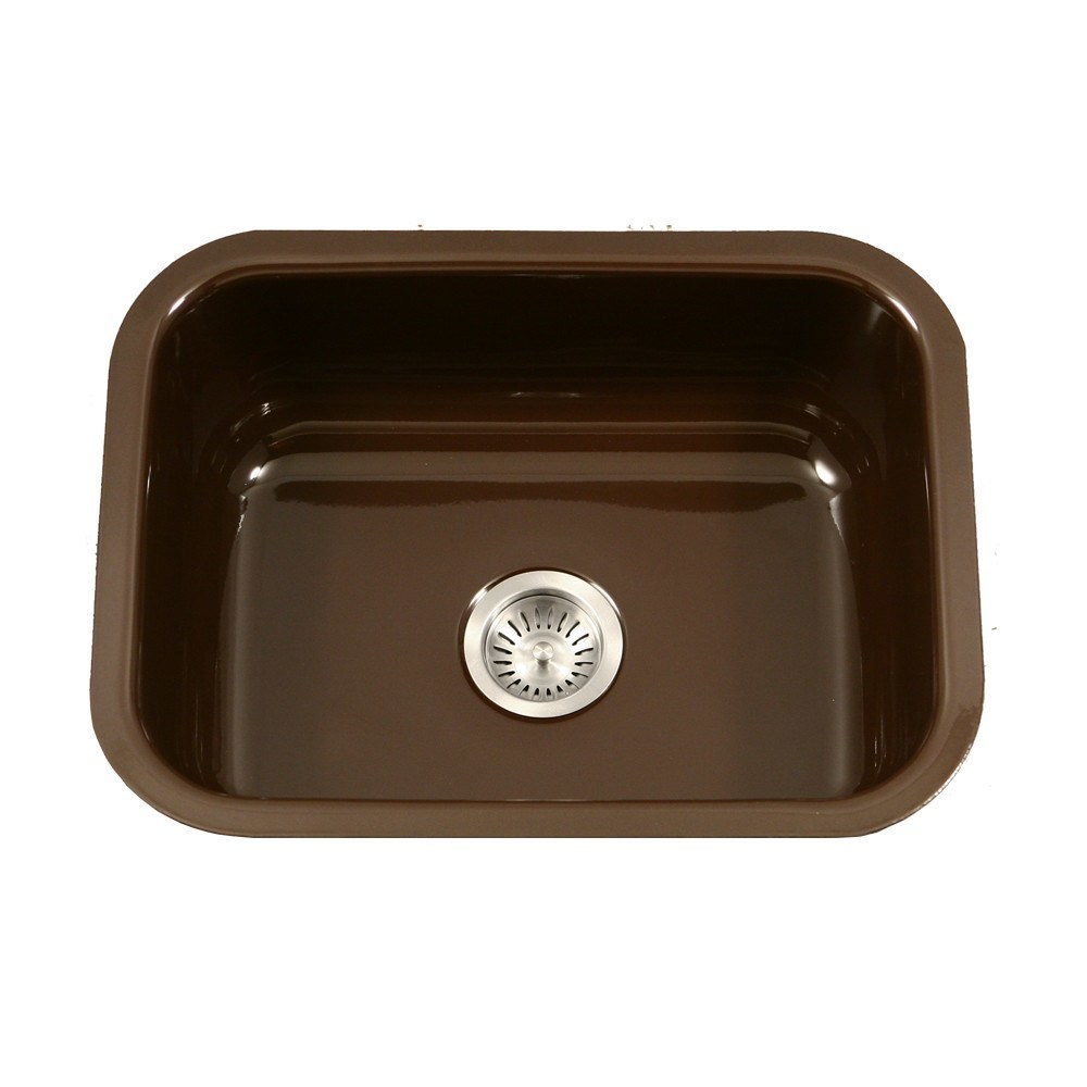 Houzer PCS 2500 Porcelain Enamel Steel Undermount Single Bowl Kitchen Sink - Durable & Stylish for Modern Kitchens, Perfect for Cooking & Dishwashing
