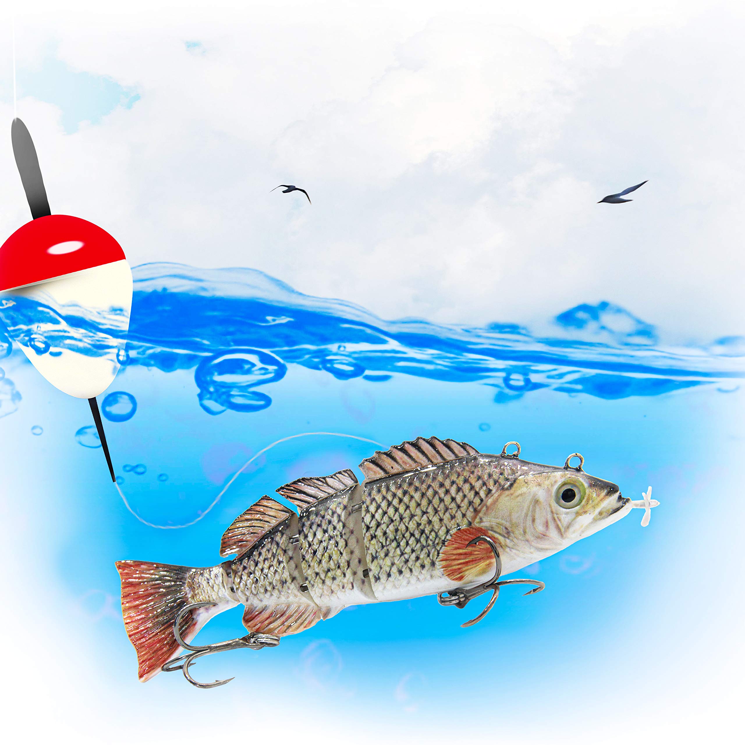 Premium Electric Fishing Lure - Multifunctional Popper with LED Lights, Realistic Swimbait for Bass & Saltwater Fishing | Perfect for Night Fishing & Deep Water Angling
