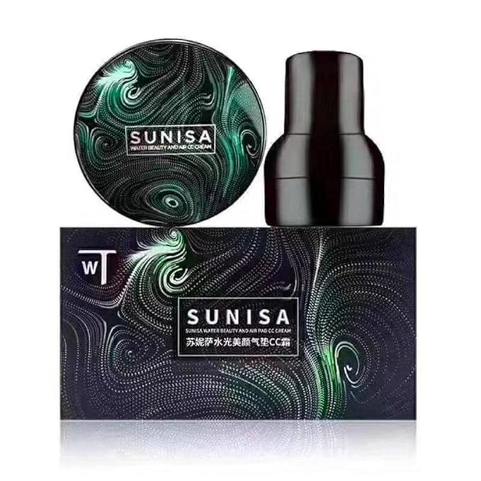 SUNISA BB & CC Cream Foundation with Mushroom Head Air Cushion (20g) & Blush Brush - Multicolor 4 | Liquid & Compact Powder Makeup Blending Brush for Flawless Coverage | Perfect for Daily Makeup, Contouring & On-the-Go Touch-Ups
