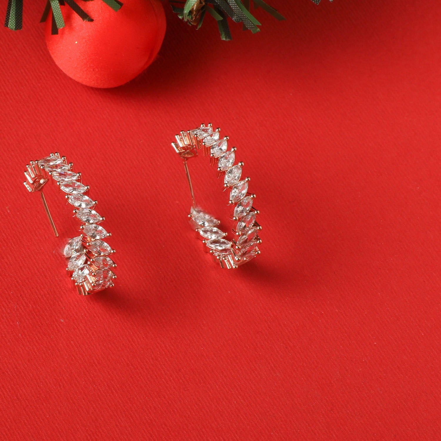Aine Nakshatra Cubic Zirconia Hoop Earrings for Women - Elegant CZ Studded Hoops for Everyday Wear, Parties & Special Occasions