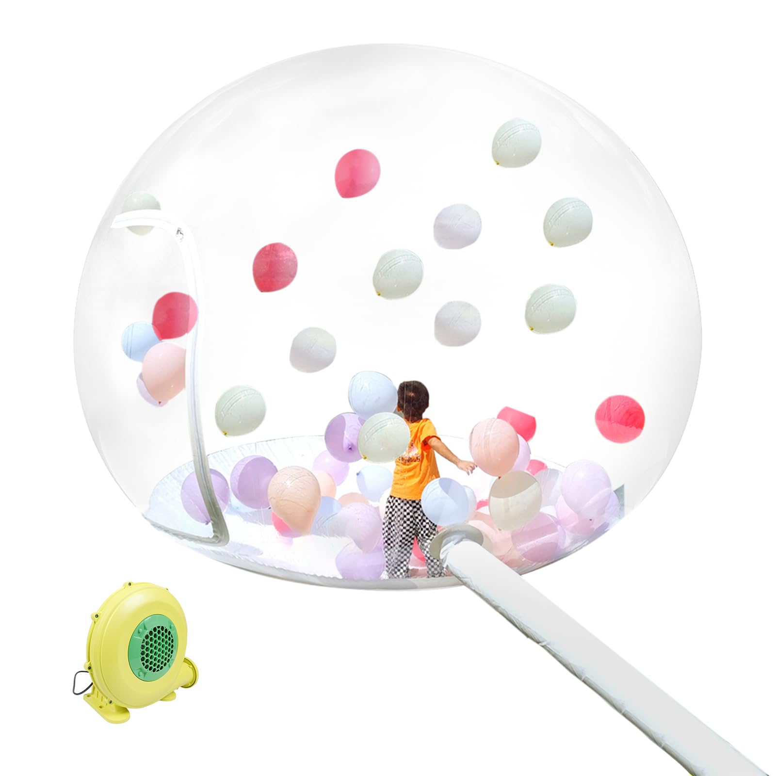 10FT Inflatable Bubble Tent - Clear Dome Camping Tent for Indoor/Outdoor Use with Quiet Air Blower - Perfect for Kids Camping, Family Parties & Stargazing (9.84x7.87x7.87ft) - Great for Backyards, Gardens, Beaches & Outdoor Events