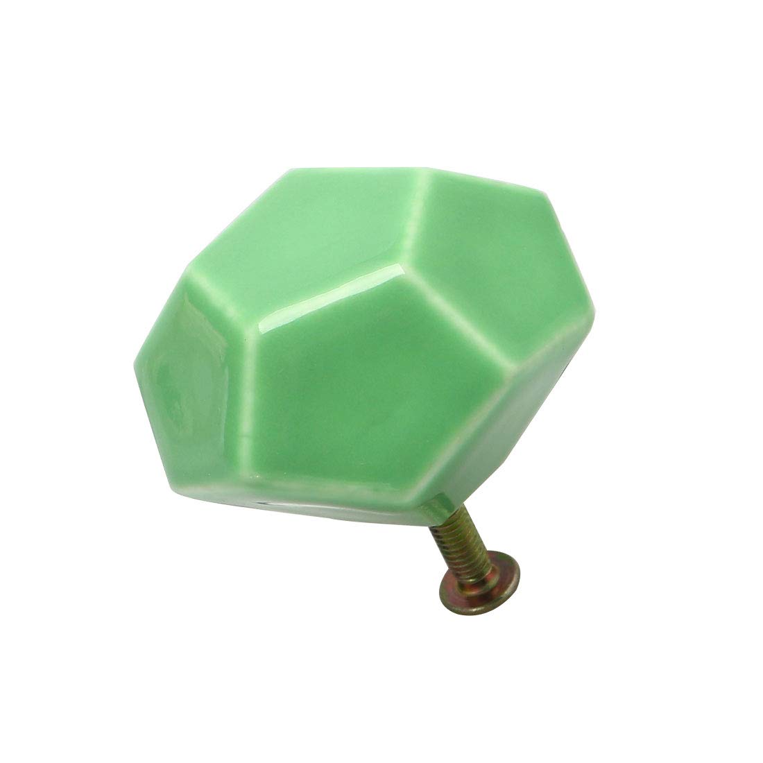 Vintage Ceramic Cabinet Knobs - Geometric Drawer Pull Handles for Furniture, Cupboard, Wardrobe & Dresser Replacement (Green) - Perfect for Home Decor, Kitchen Cabinets & DIY Projects