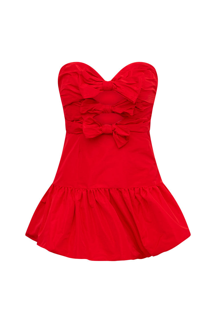 Woodlow Bow Mini Dress - Elegant Floral Print Summer Dress for Women, Perfect for Parties, Dates & Casual Outings
