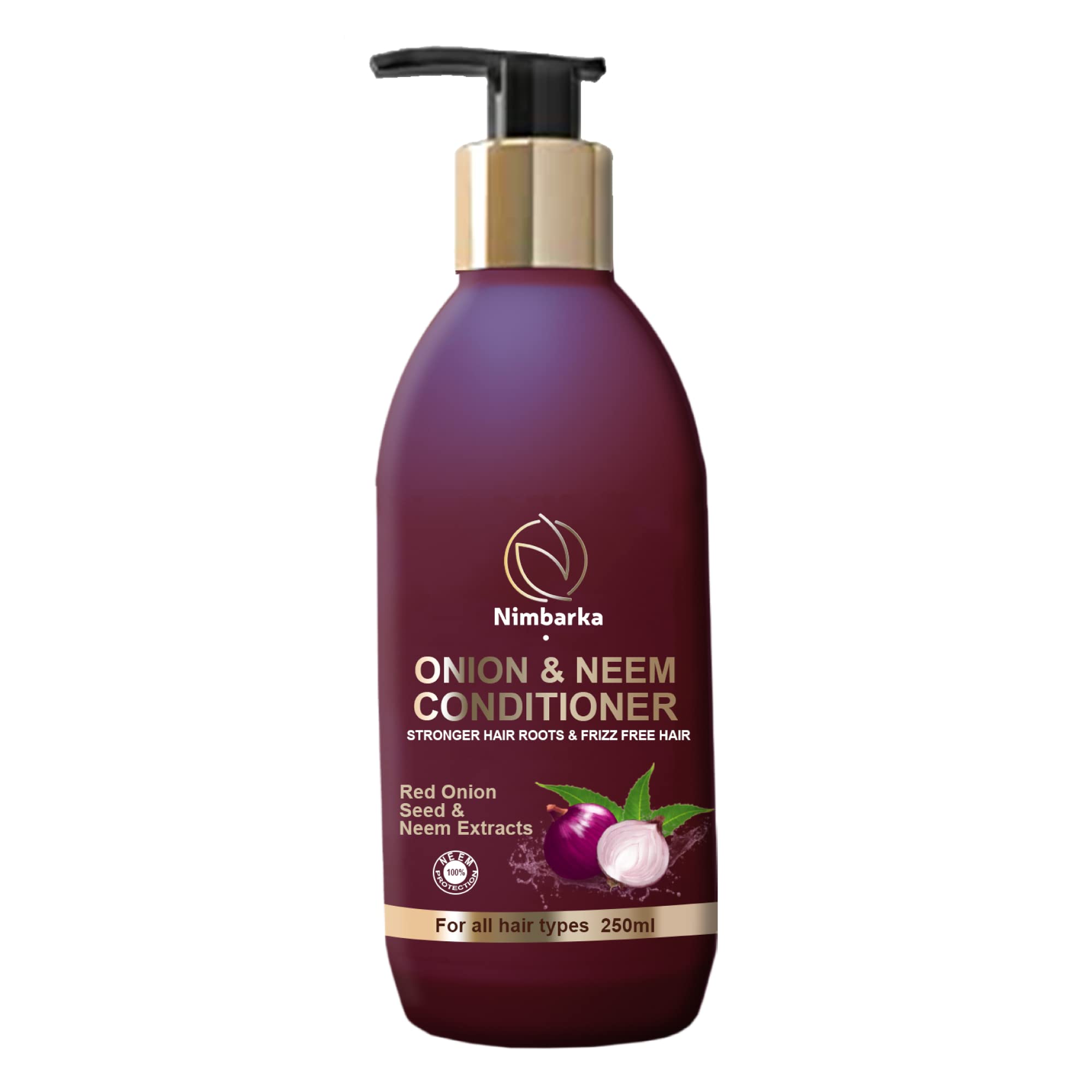 Nimbarka Neem & Onion Hair Conditioner for Stronger Roots & Frizz Control - Deep Moisturizing Treatment for Dry, Damaged Hair - 250ml for Men & Women | Perfect for Daily Use & Hair Repair