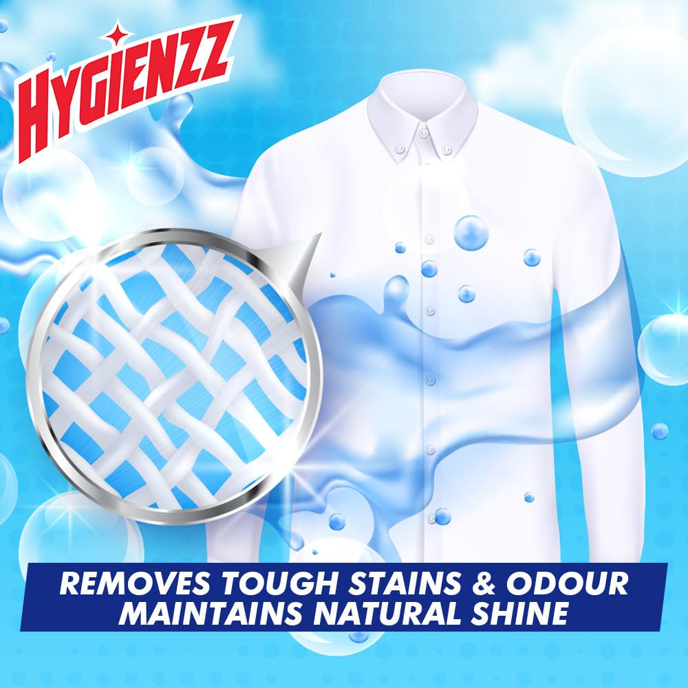 Hygienzz Liquid Laundry Detergent 500ml (Pack of 2) - Gentle & Effective for Front & Top Load Washing Machines | Fresh Scent, Deep Clean | Perfect for Everyday Laundry, Baby Clothes & Delicate Fabrics