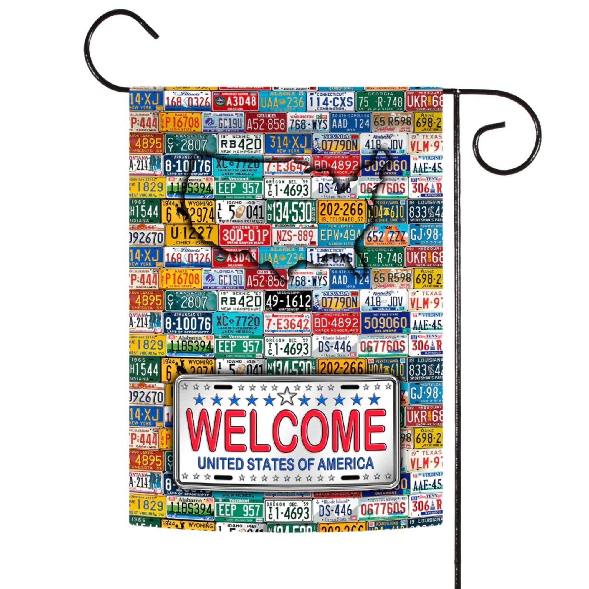 Toland Home Garden 50 States Double Sided Patriotic Garden Flag - 12x18 Inch American Flag Outdoor Decoration for Yard, House & Garden - Perfect for Memorial Day, 4th of July & Patriotic Events