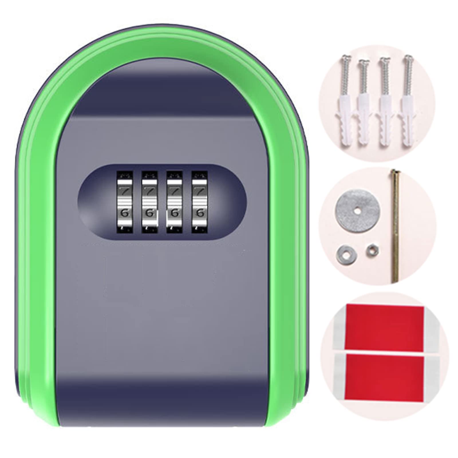 Waterproof Wall Mount Key Lock Box with 4-Digit Resettable Combination - Secure Storage for House Keys, Car Keys & ID Cards | Outdoor & Indoor Use for Home, Office, Vacation Rentals (Green)