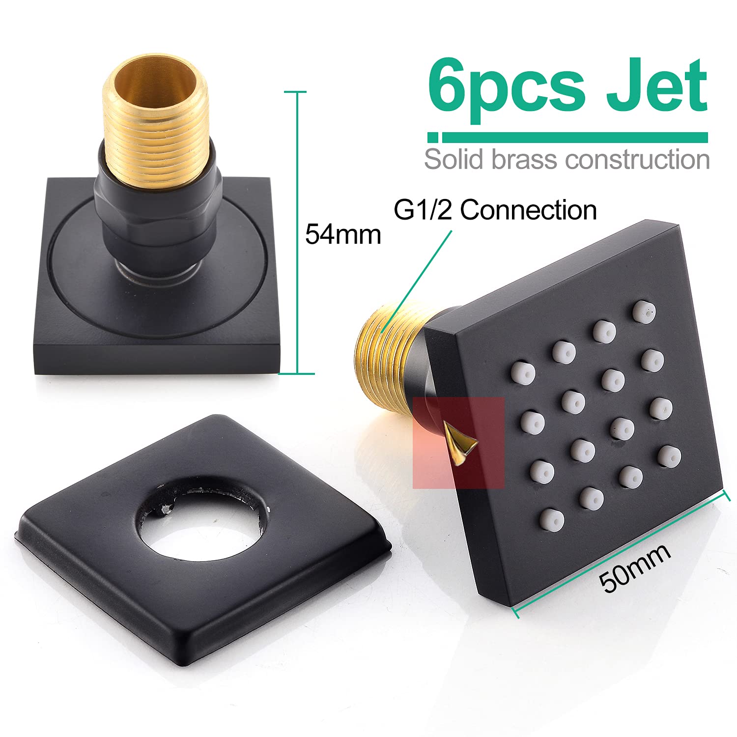 Premium Matte Black Shower System - 16