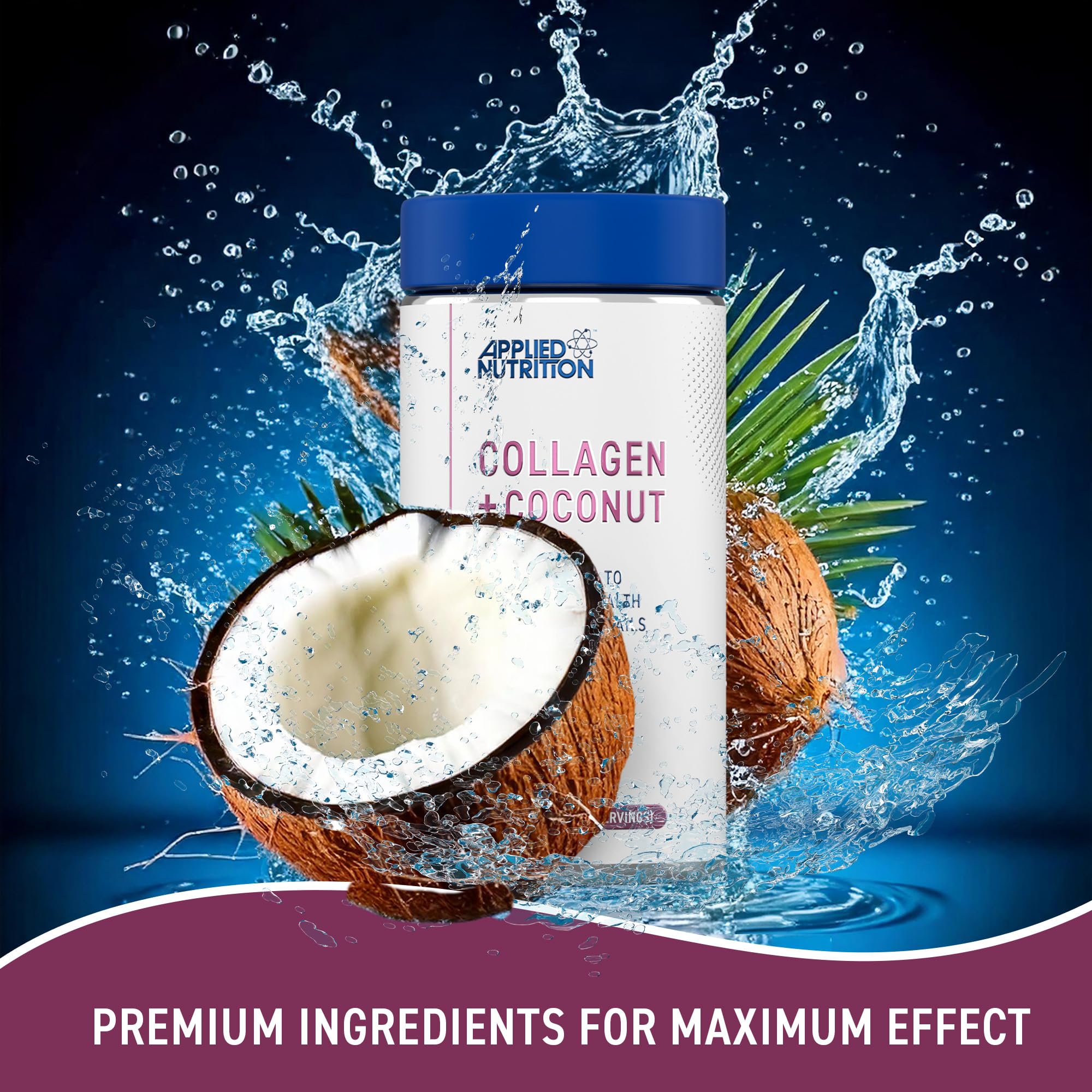 Applied Nutrition Collagen + Coconut Supplement - 180 Capsules | Supports Skin, Hair & Joint Health | Perfect for Daily Beauty & Wellness Routine