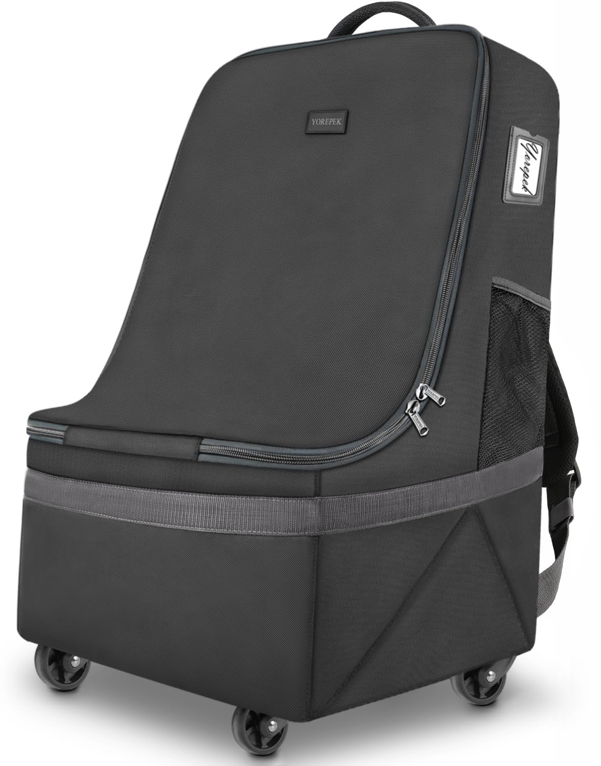 **YOREPEK Wheeled Car Seat Travel Bag - Padded Car Seat Backpack for Airplane & Airport, Large Gate Check Bag with Shoulder Strap - Perfect for Air Travel, Road Trips & Baby Gear Protection**