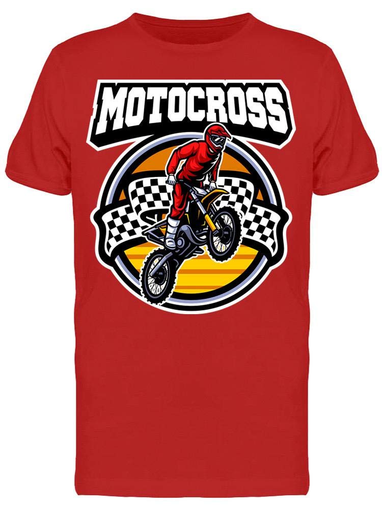 Red Motocross Graphic T-Shirt for Men - Durable Cotton Tee for Riding, Racing & Casual Wear