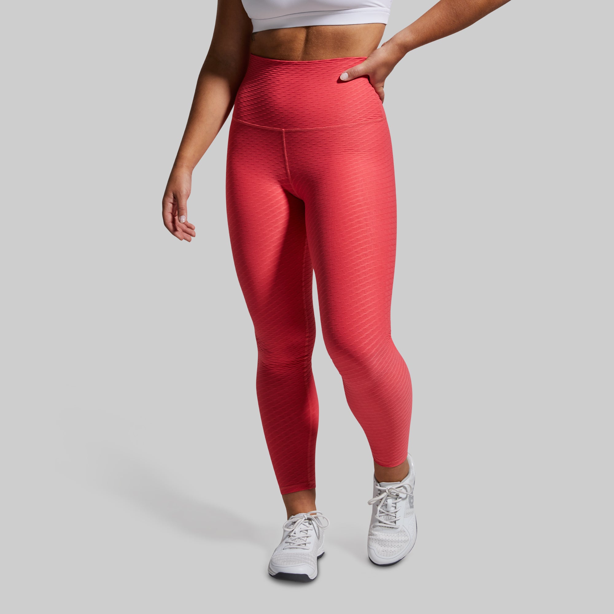 Paragon High-Waisted Yoga Leggings for Women - Fiery Rose - Breathable & Stretchy Workout Pants for Gym, Running & Lounge Wear